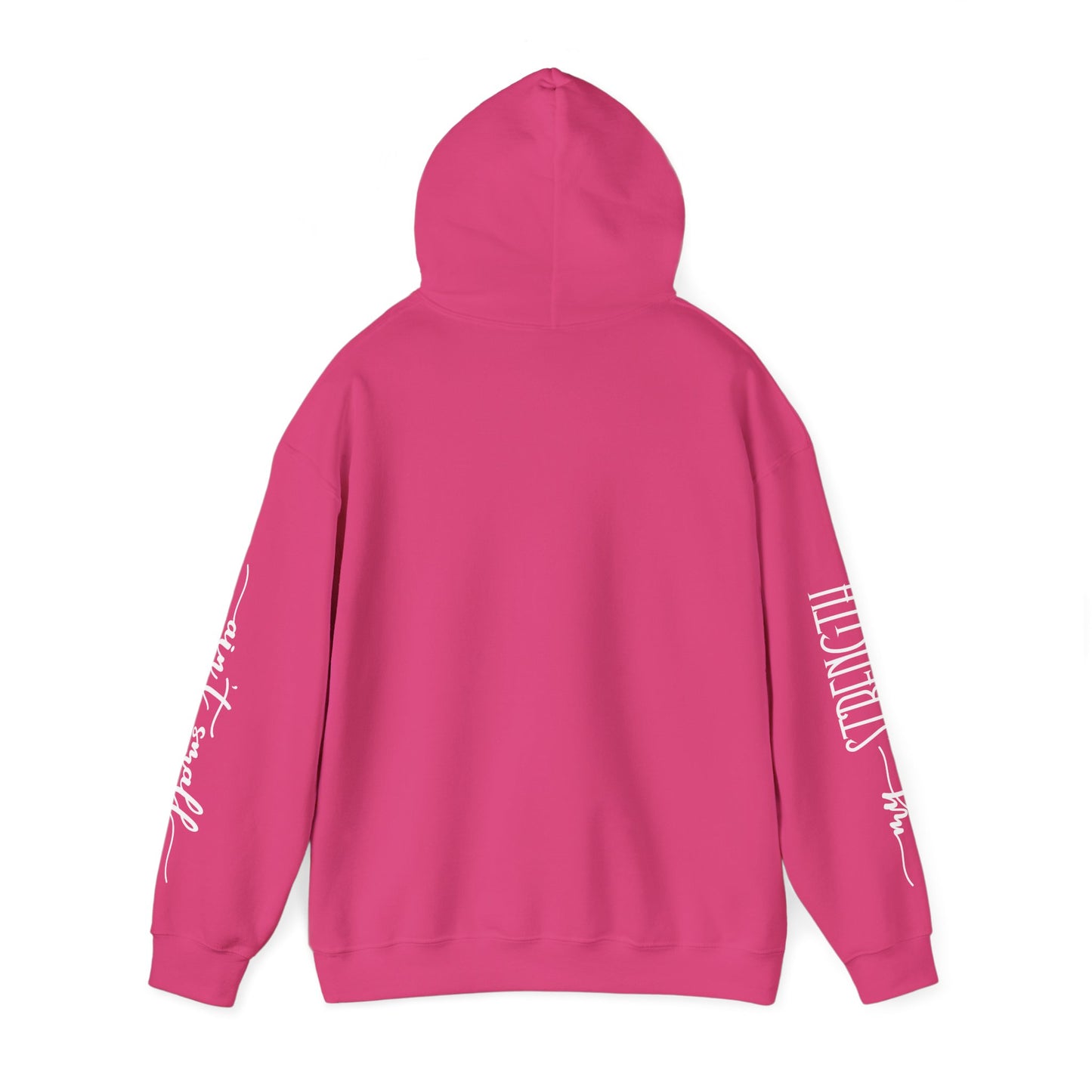 my strength ain’t small sleeve white empowering women’s hoodie - for classy & resilient women