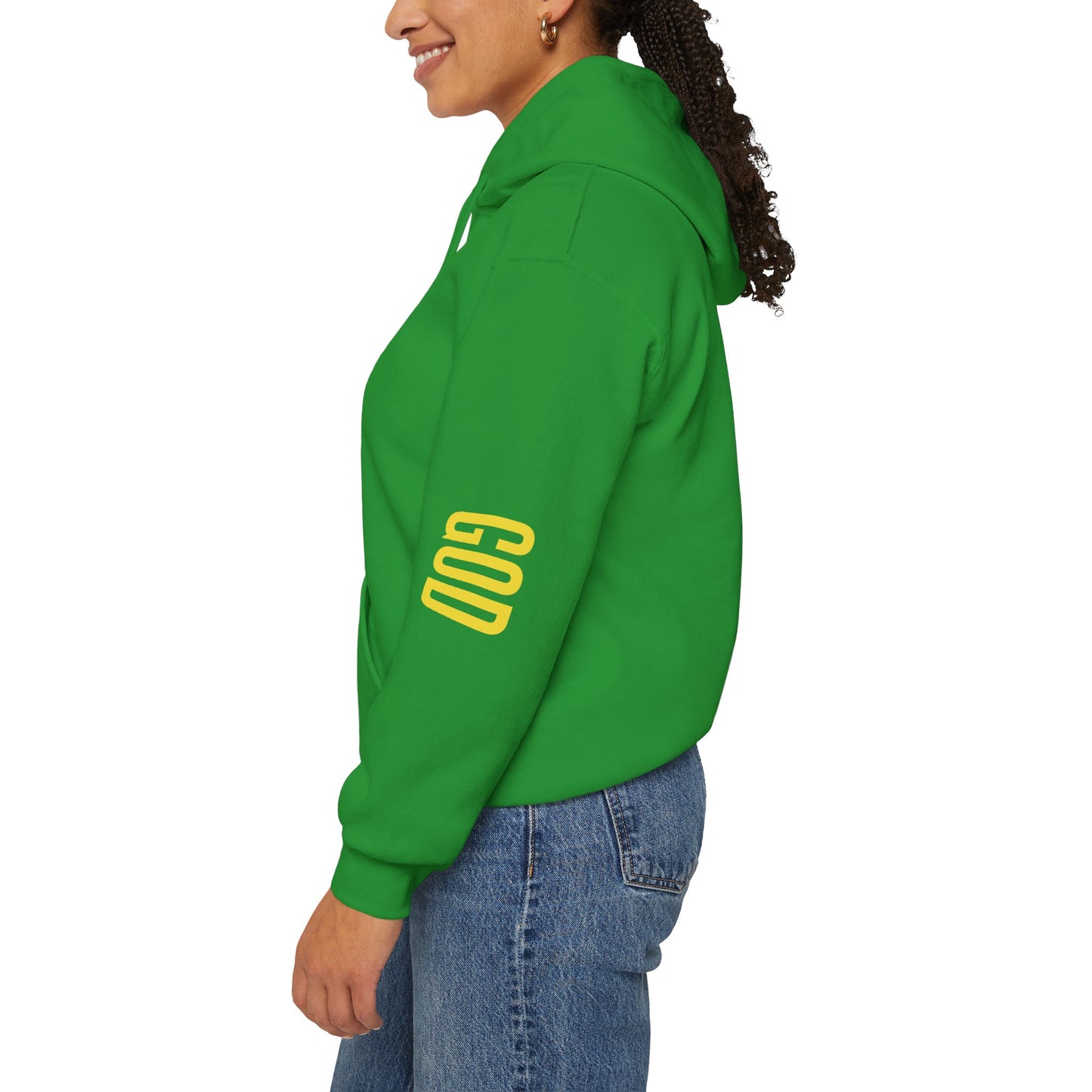 believing god sleeve yellow unisex heavy blend™ hooded sweatshirt