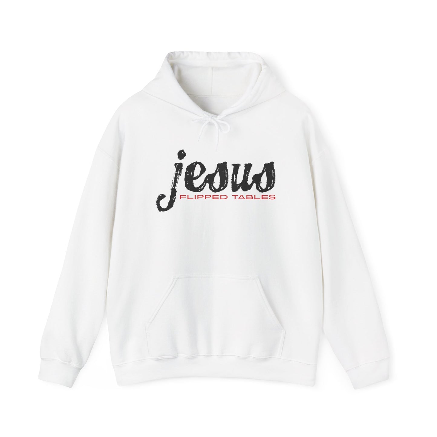 je-sus flipped tables unisex heavy blend™ hooded sweatshirt