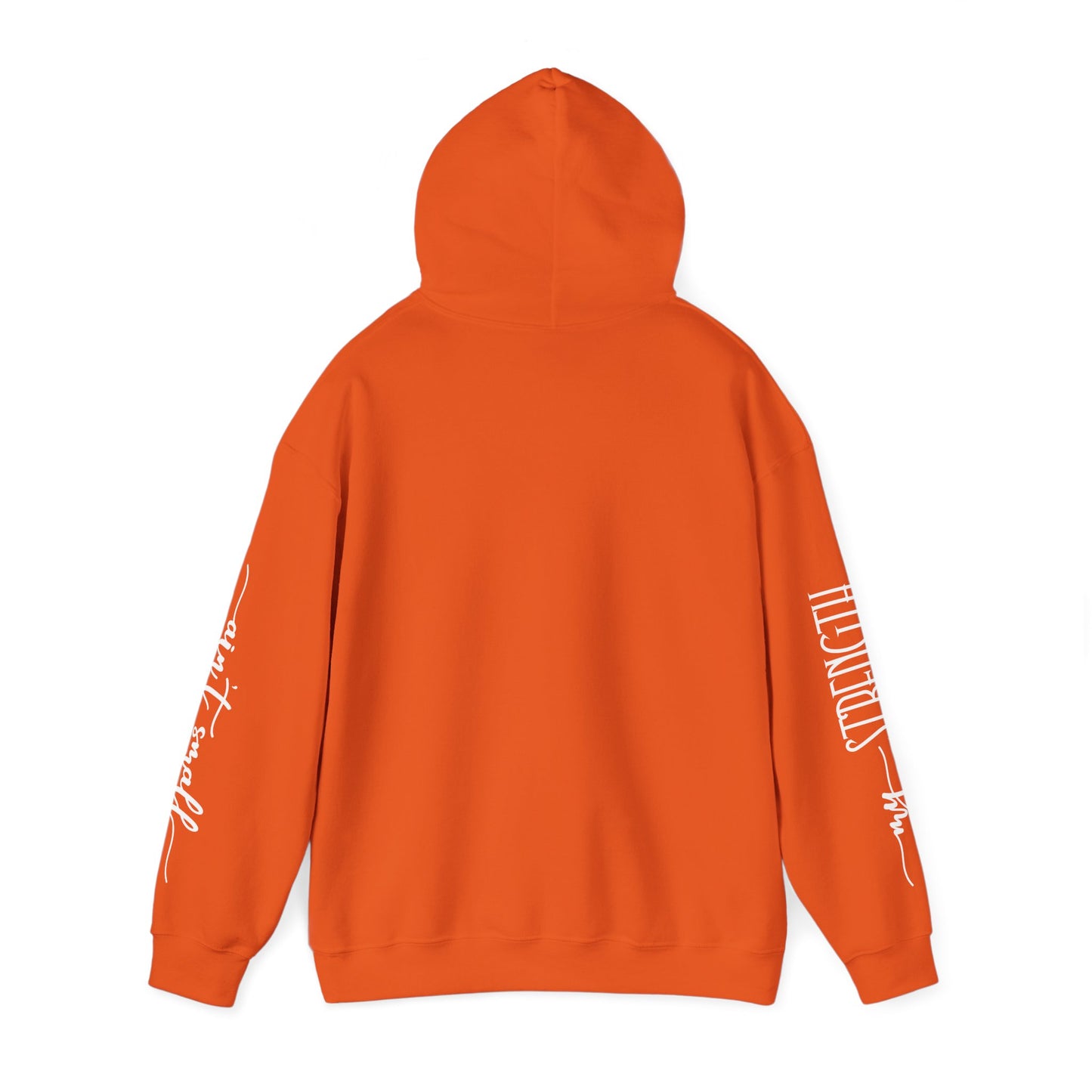 my strength ain’t small sleeve white empowering women’s hoodie - for classy & resilient women