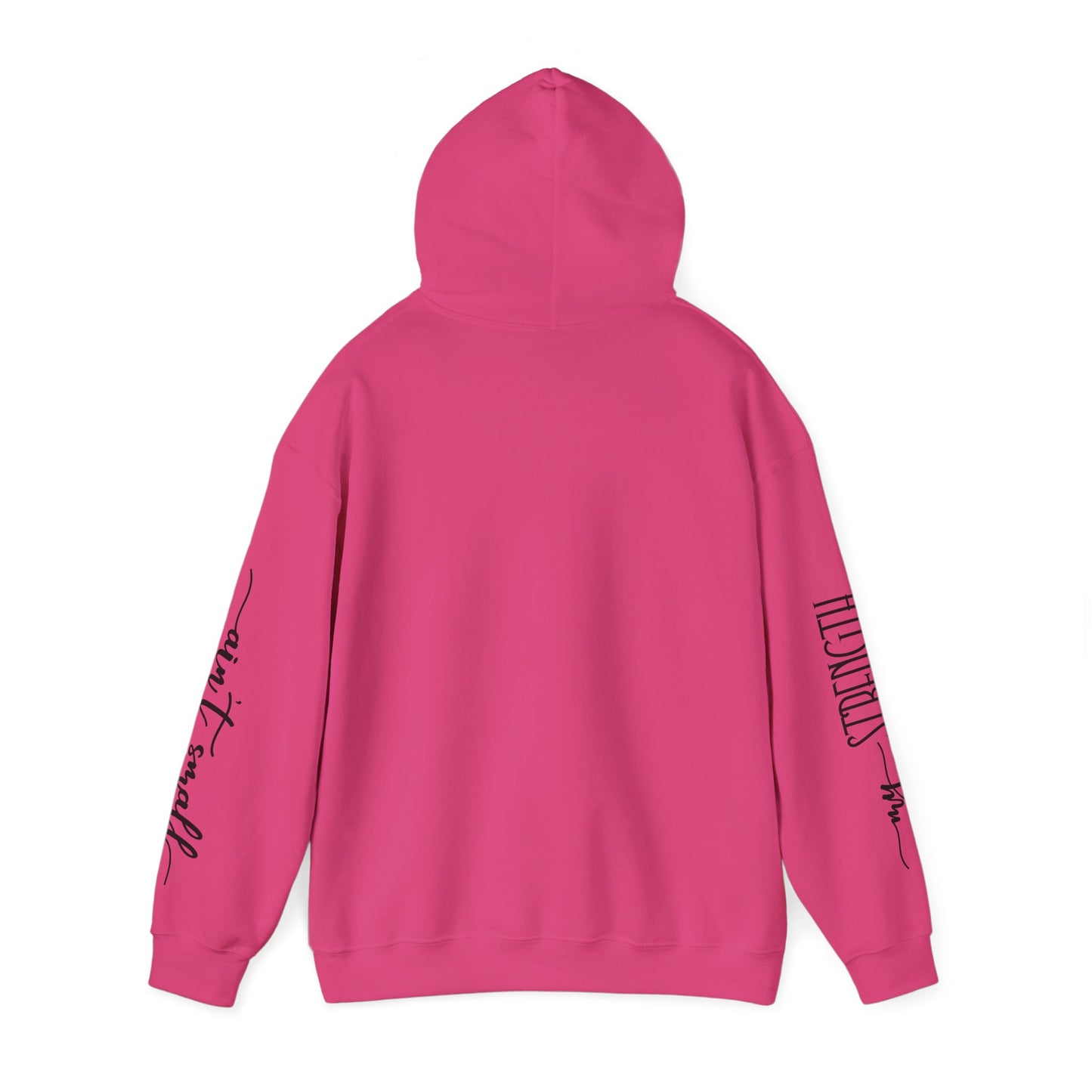 my strength ain’t small sleeve pink empowering women’s hoodie - for classy & resilient women