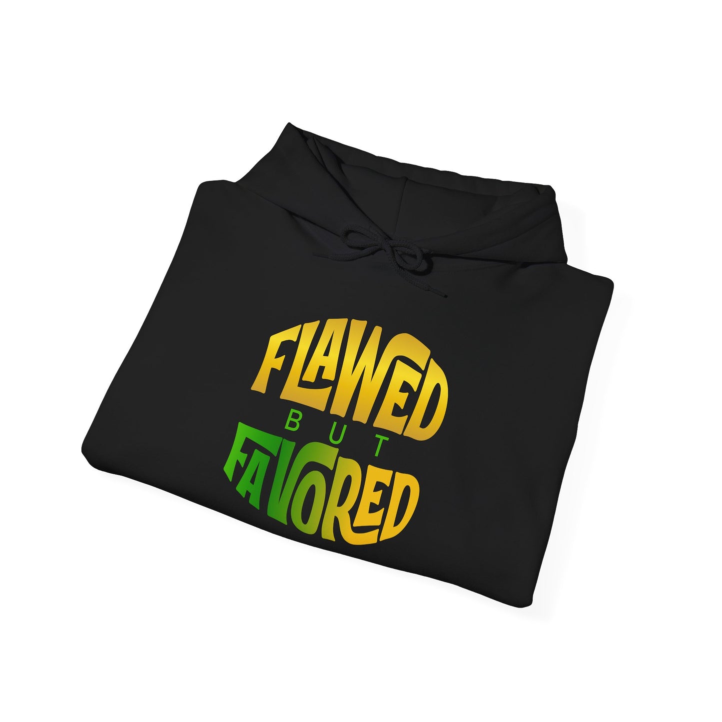 flawed but favored hoodie – unisex motivational graphic sweatshirt