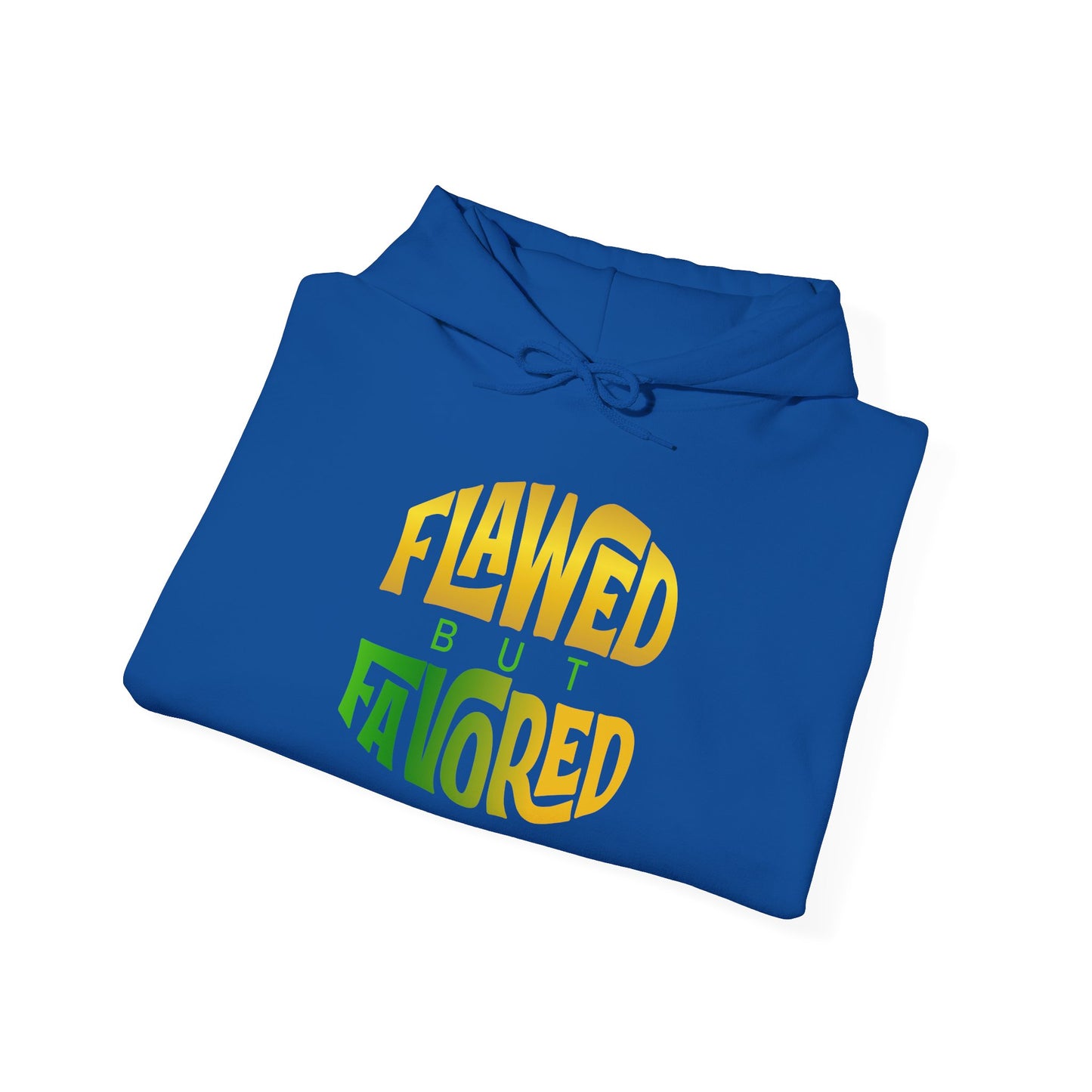 flawed but favored hoodie – unisex motivational graphic sweatshirt