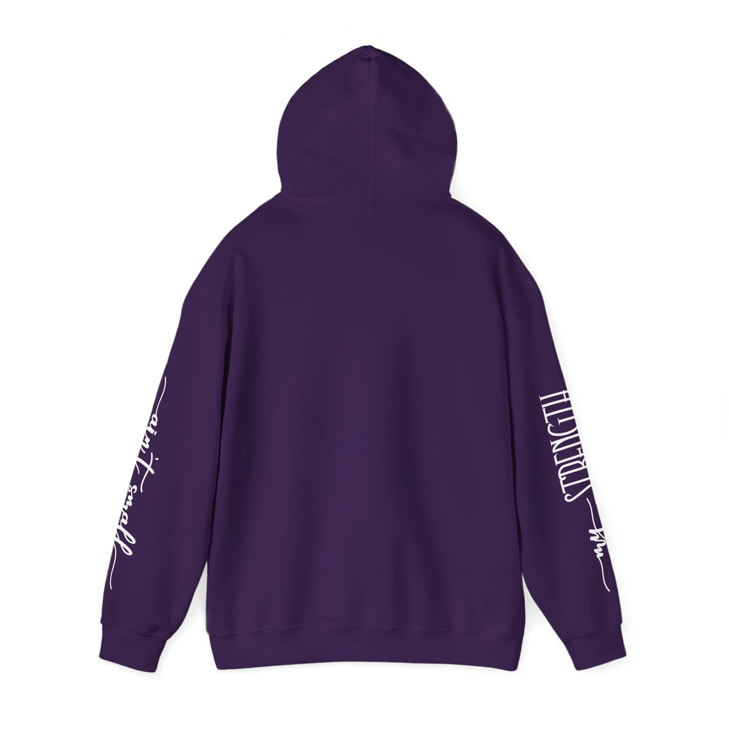 my strength ain’t small sleeve white empowering women’s hoodie - for classy & resilient women