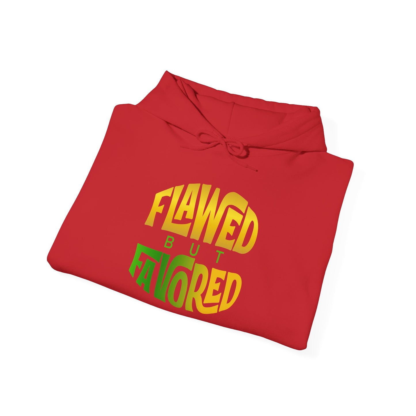 flawed but favored hoodie – unisex motivational graphic sweatshirt