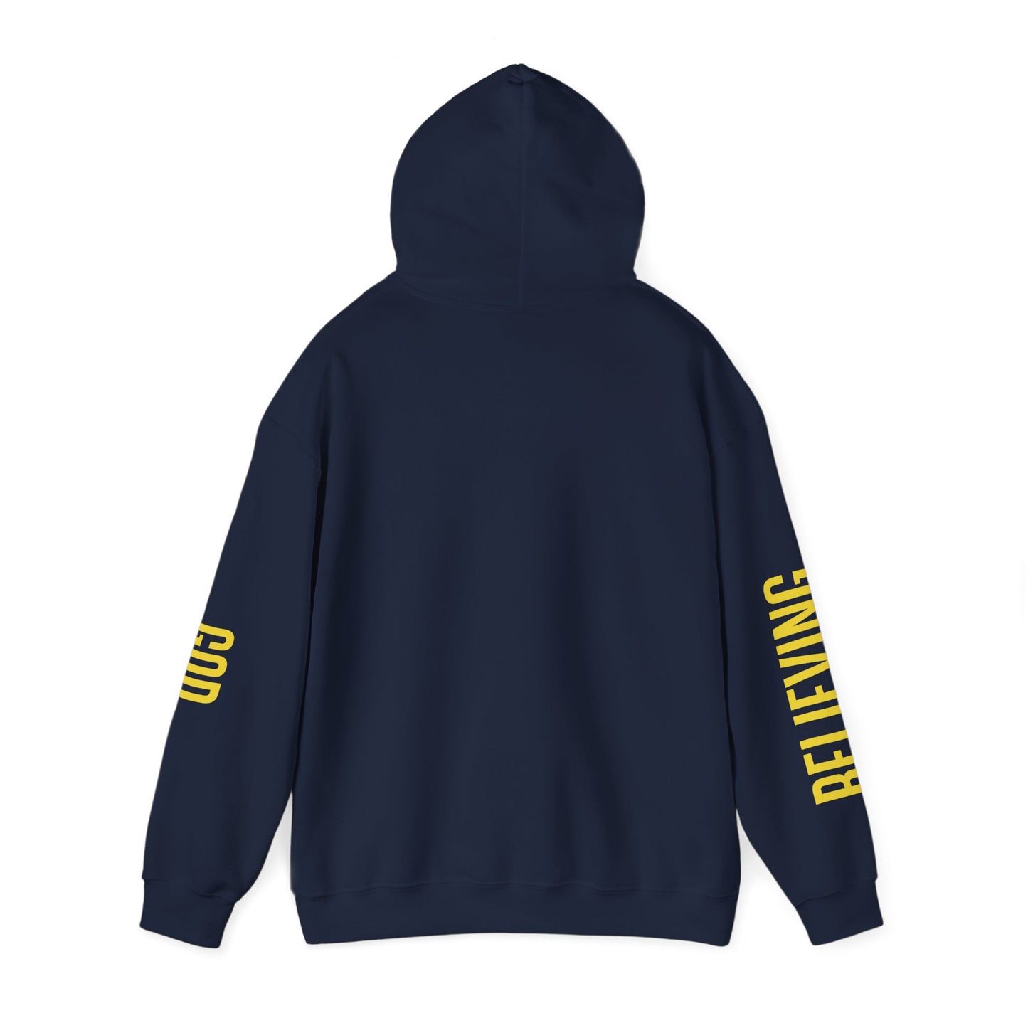 believing god sleeve yellow unisex heavy blend™ hooded sweatshirt