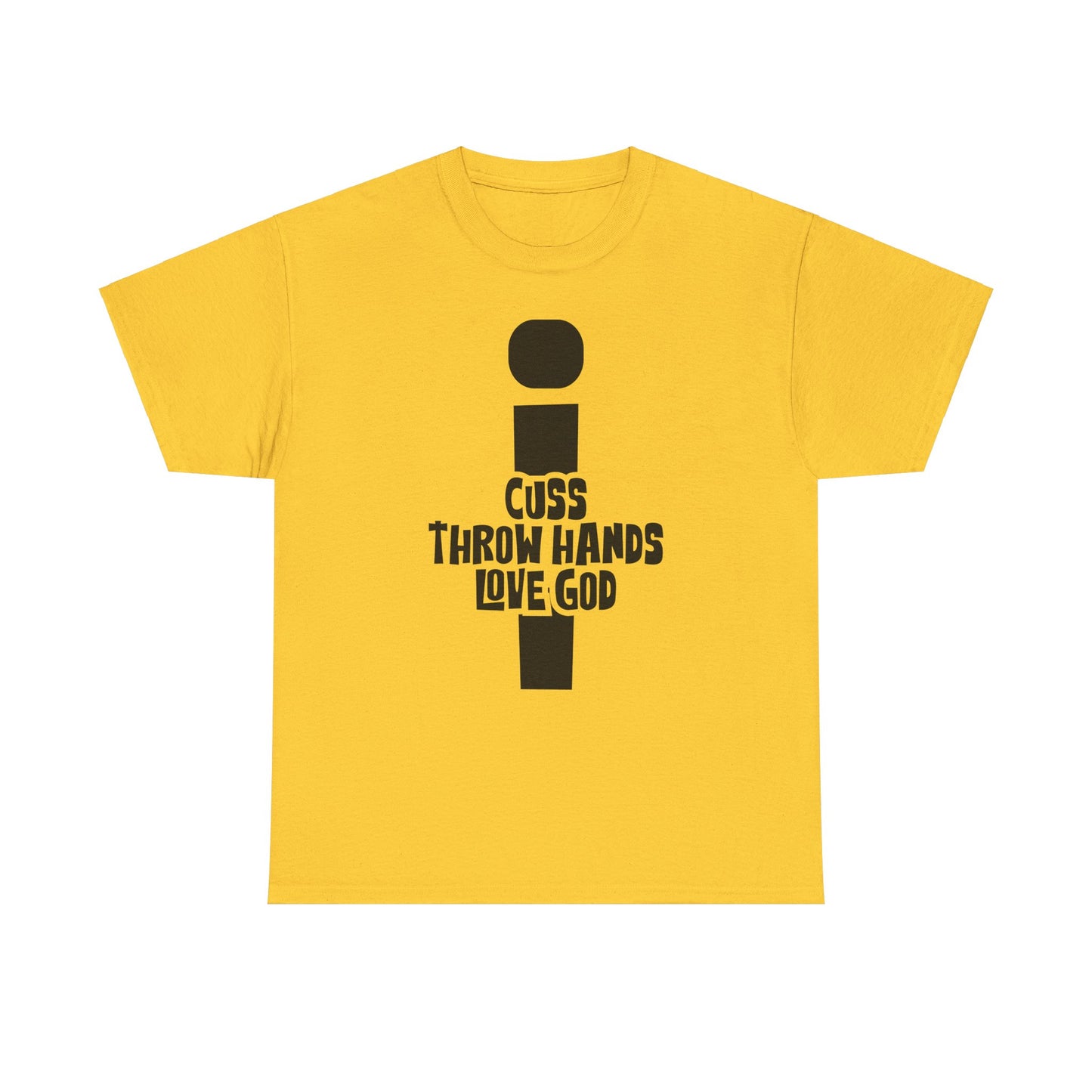 cuss throw hands love god tee – bold faith unisex cotton shirt
