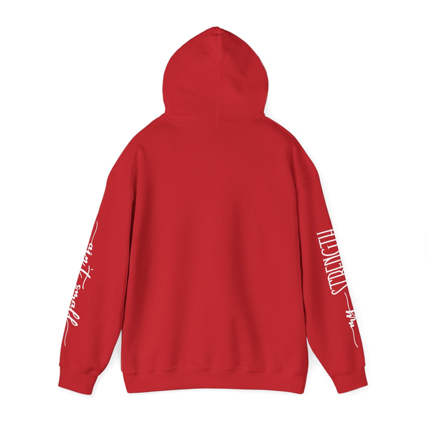 my strength ain’t small sleeve white empowering women’s hoodie - for classy & resilient women