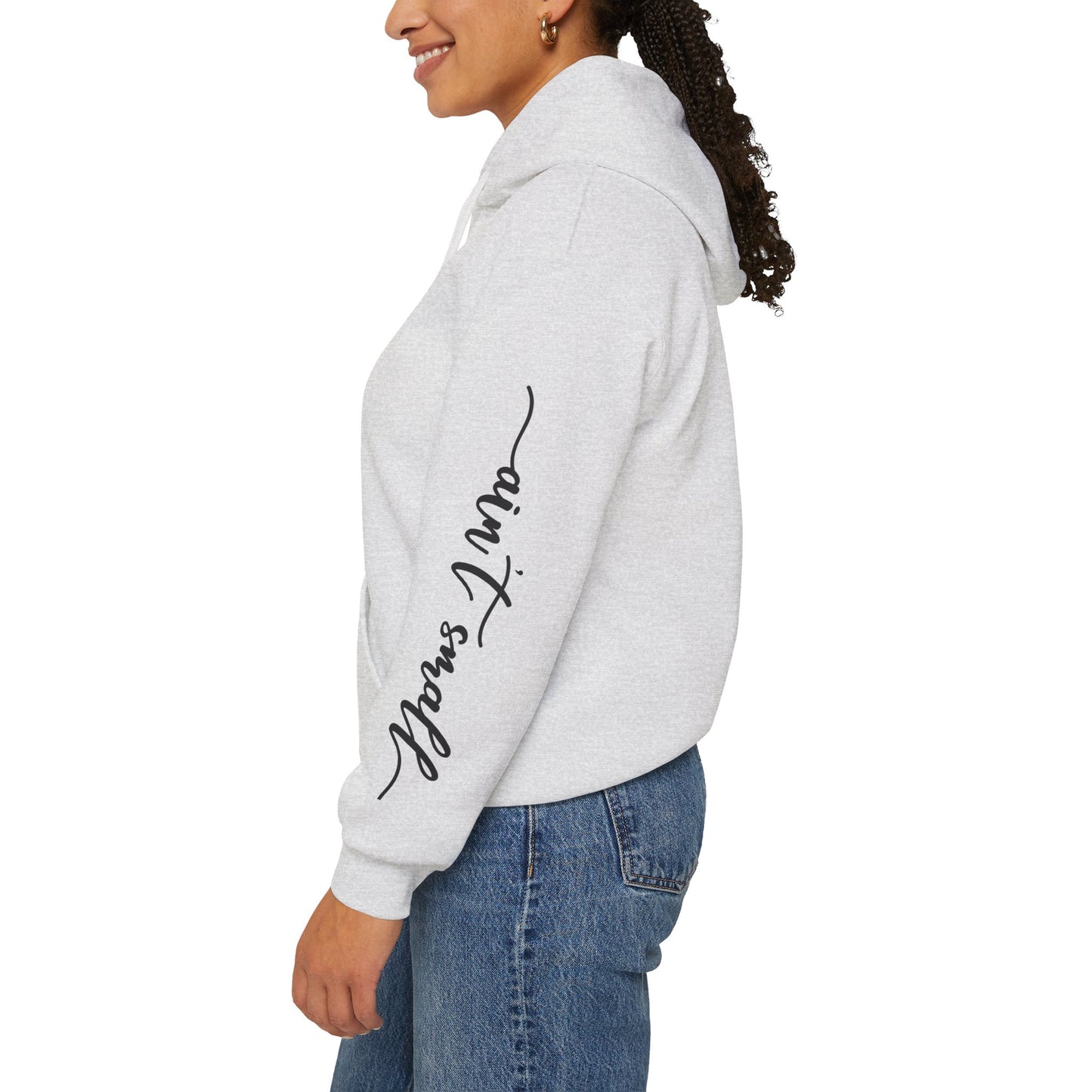 my strength ain’t small sleeve pink empowering women’s hoodie - for classy & resilient women