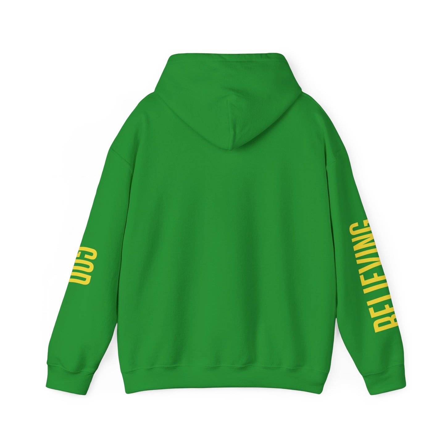 believing god sleeve yellow unisex heavy blend™ hooded sweatshirt