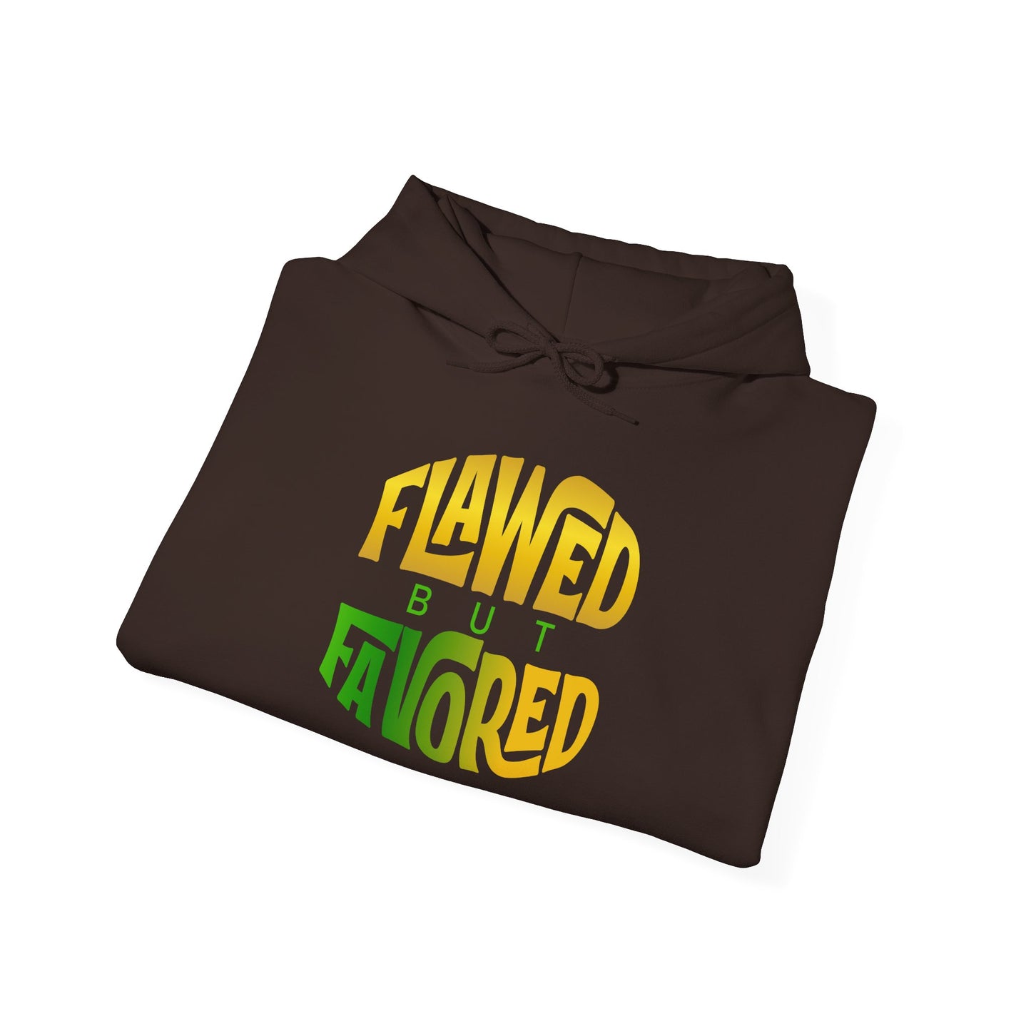flawed but favored hoodie – unisex motivational graphic sweatshirt