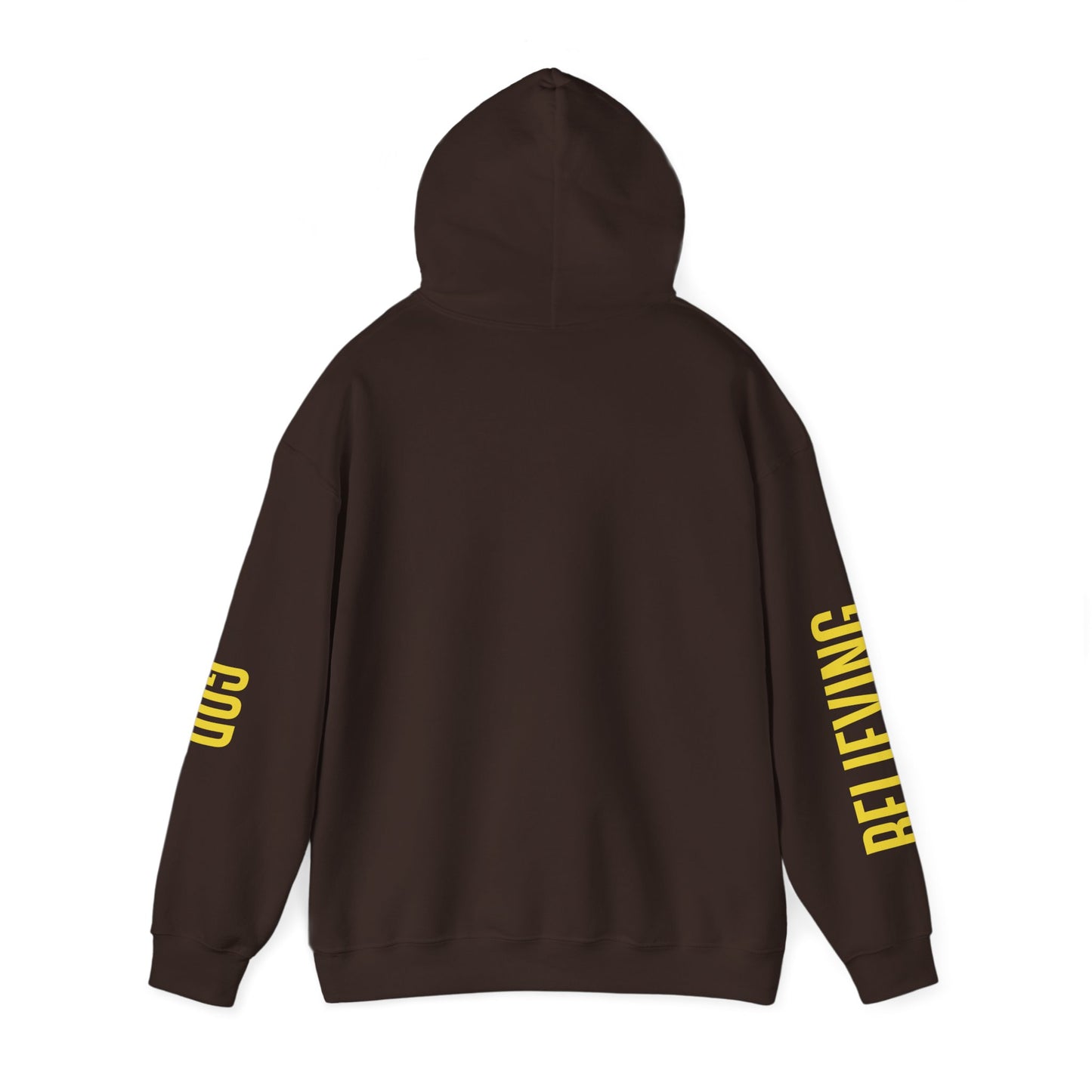 believing god sleeve yellow unisex heavy blend™ hooded sweatshirt