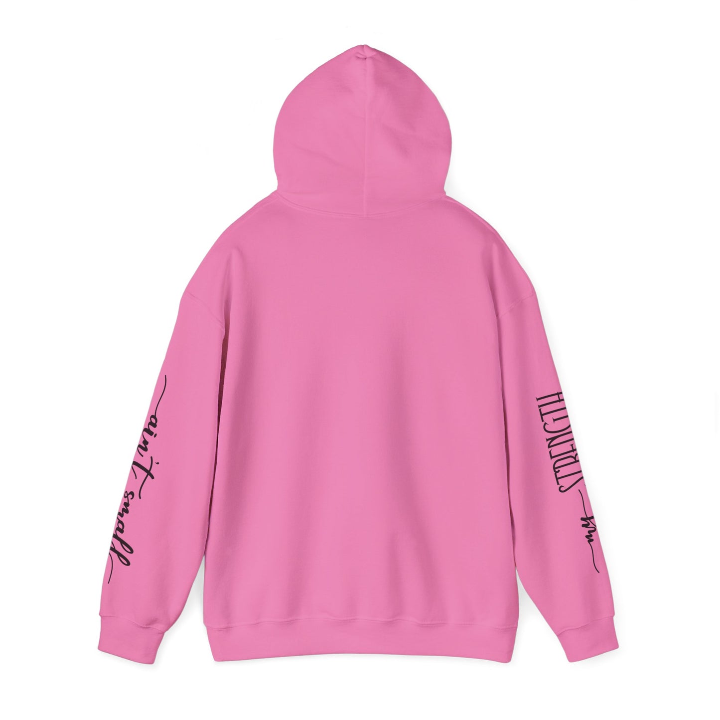 my strength ain’t small sleeve pink empowering women’s hoodie - for classy & resilient women
