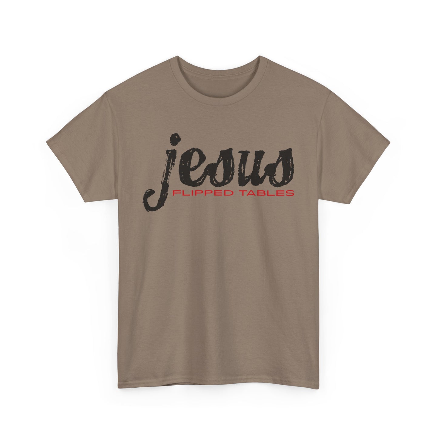 jesus flipped tables tee – bold humorous christian unisex cotton shirt