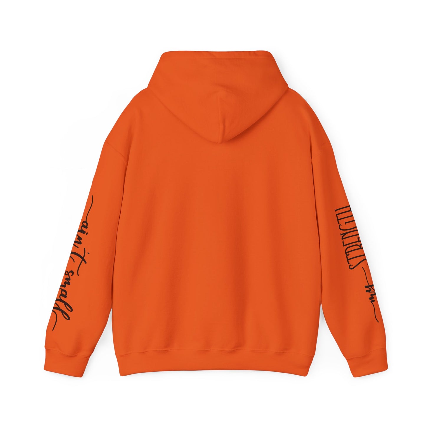 my strength ain’t small sleeve pink empowering women’s hoodie - for classy & resilient women