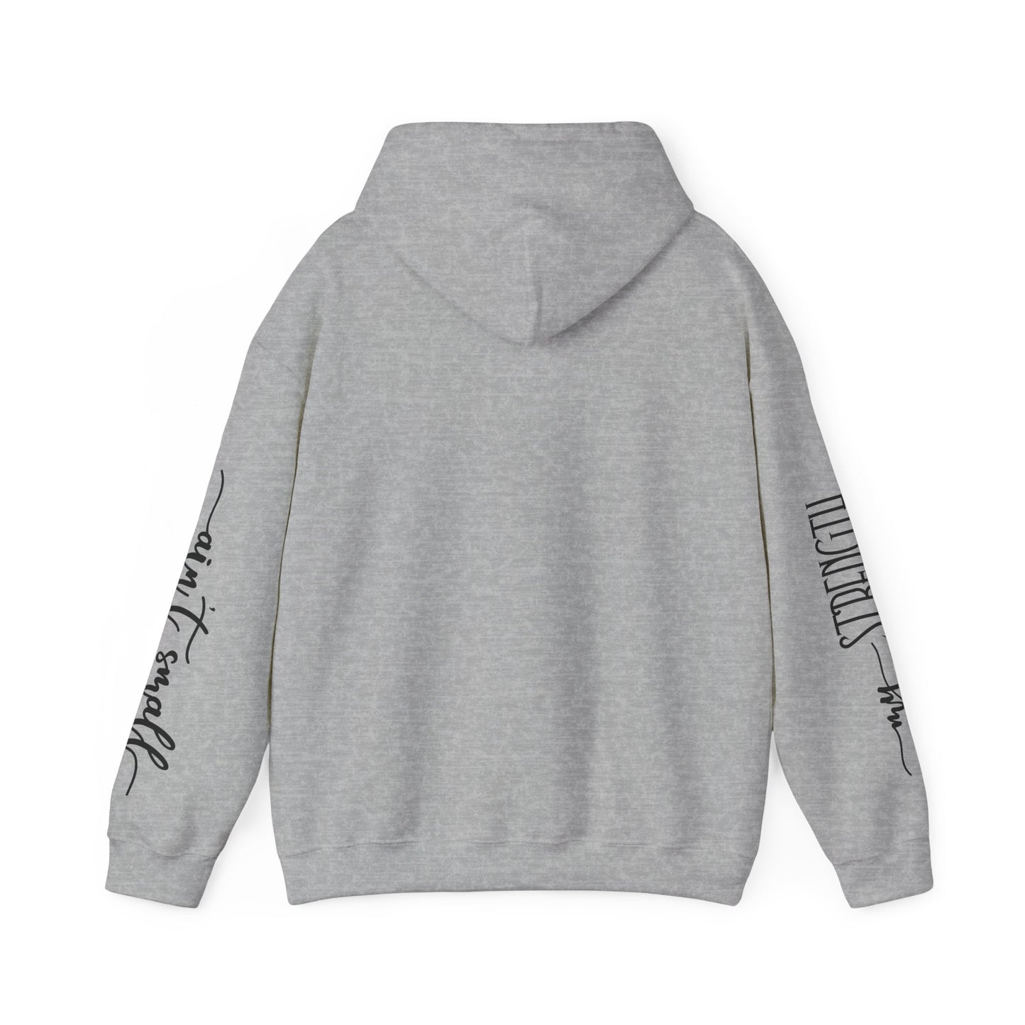 my strength ain’t small sleeve pink empowering women’s hoodie - for classy & resilient women