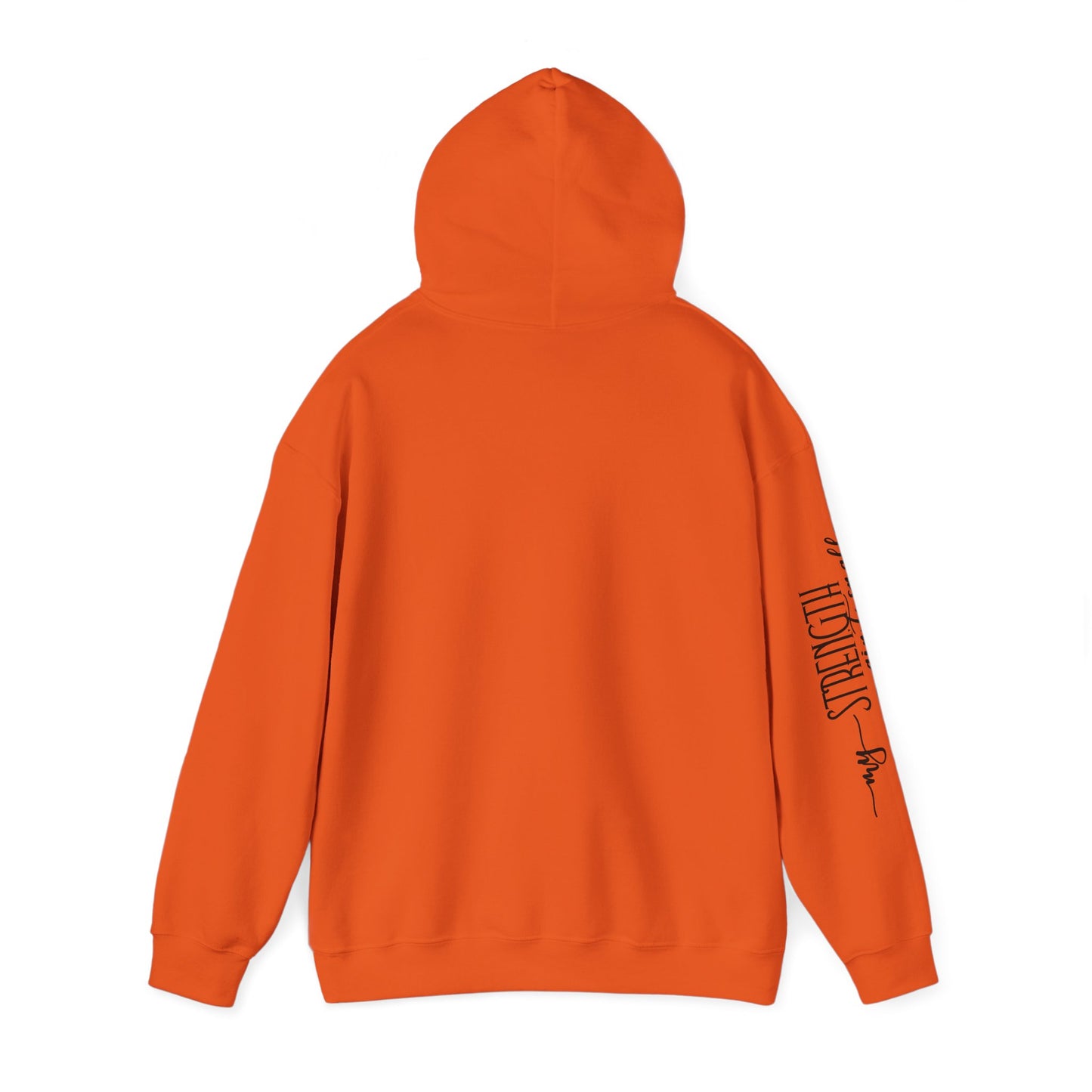 my strength ain’t small sleeve black empowering women’s hoodie - for classy & resilient women