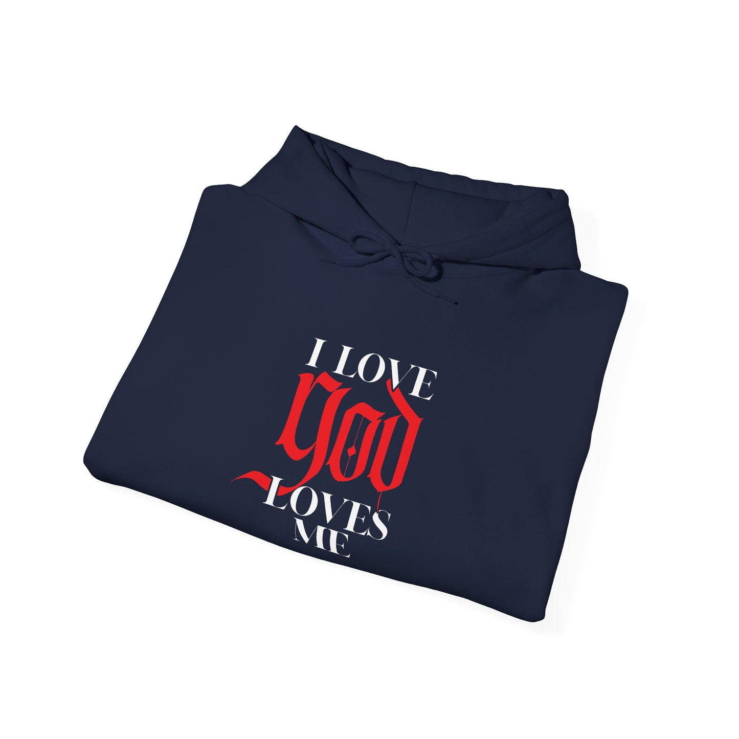 god loves me unisex heavy blend™ hooded sweatshirt