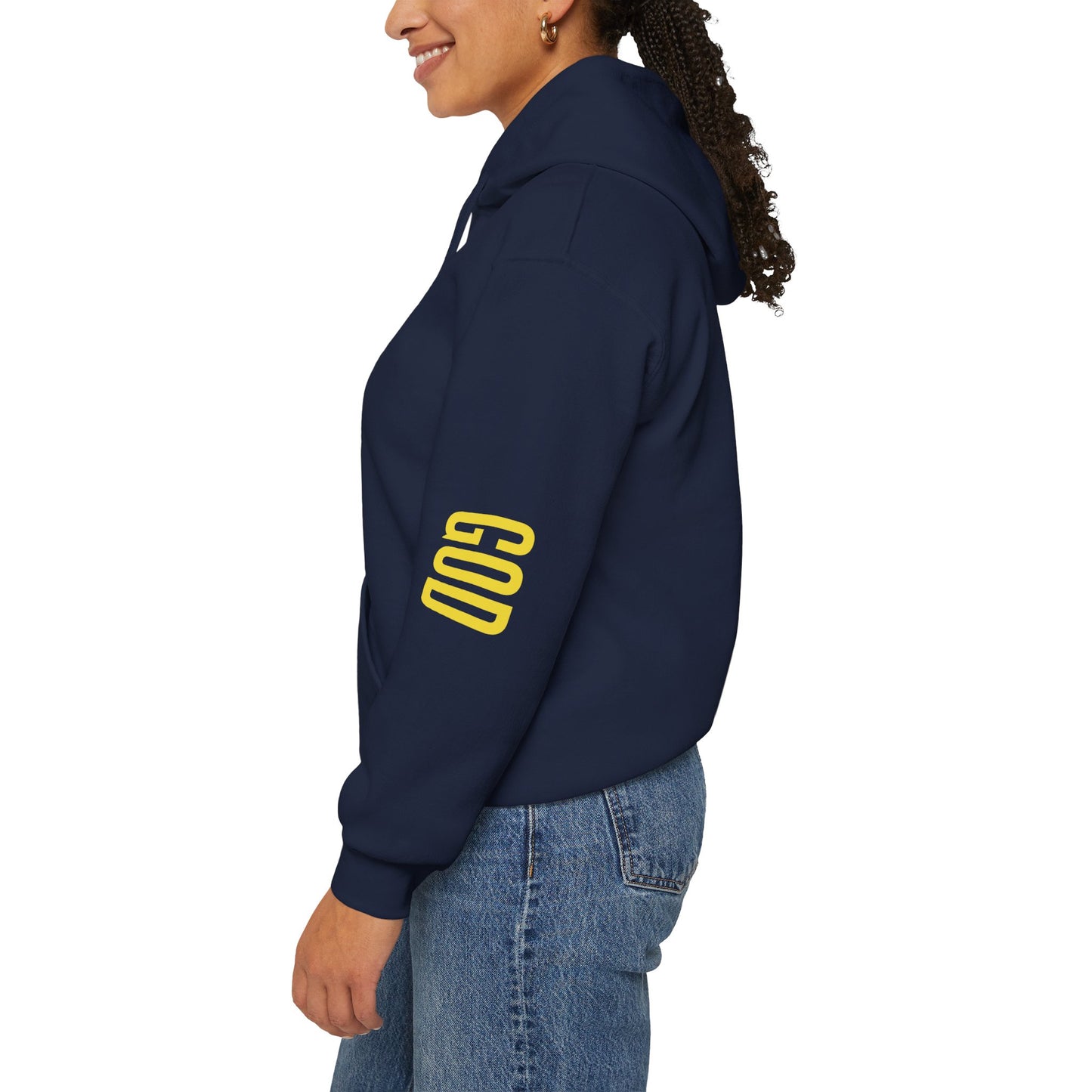 believing god sleeve yellow unisex heavy blend™ hooded sweatshirt