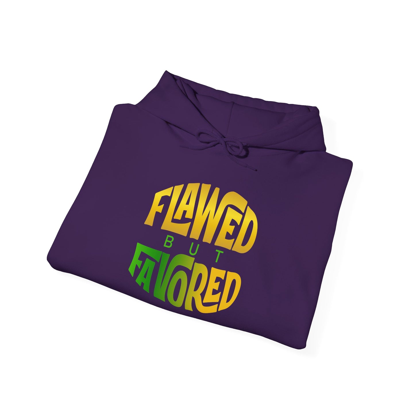 flawed but favored hoodie – unisex motivational graphic sweatshirt
