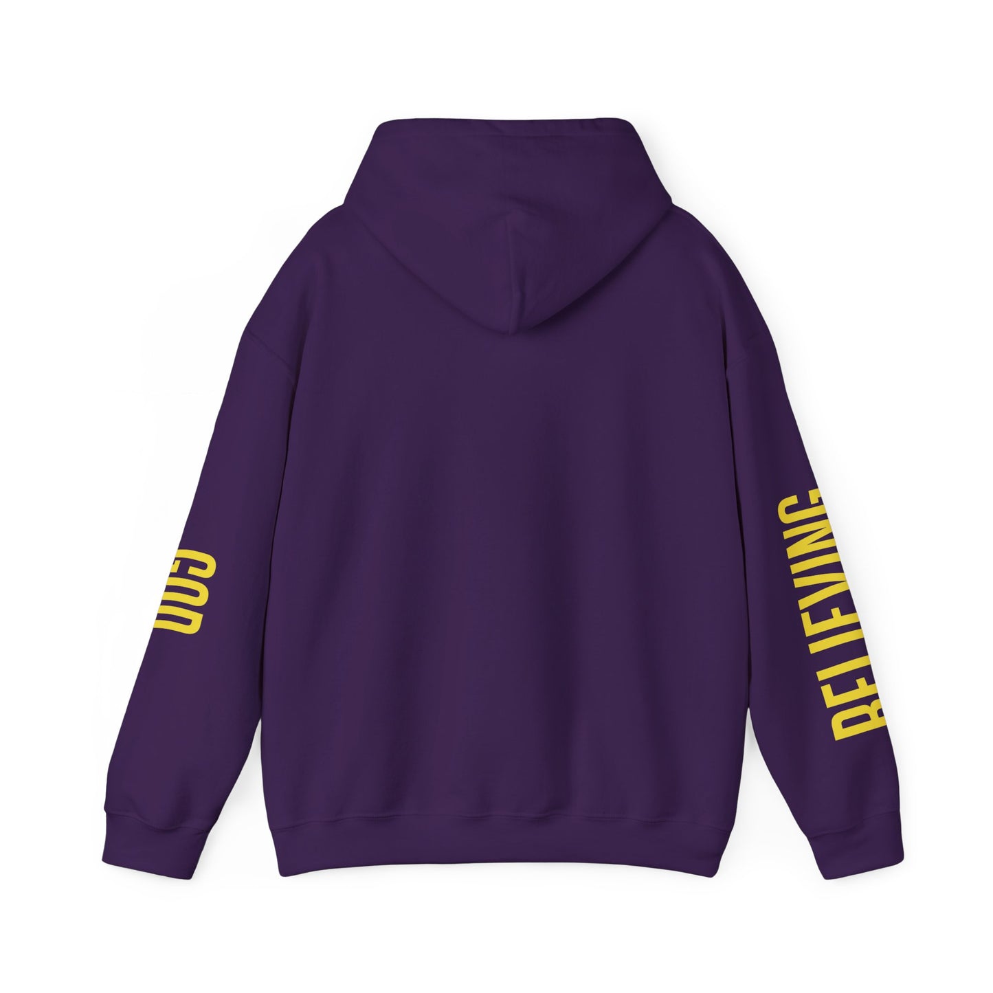 believing god sleeve yellow unisex heavy blend™ hooded sweatshirt