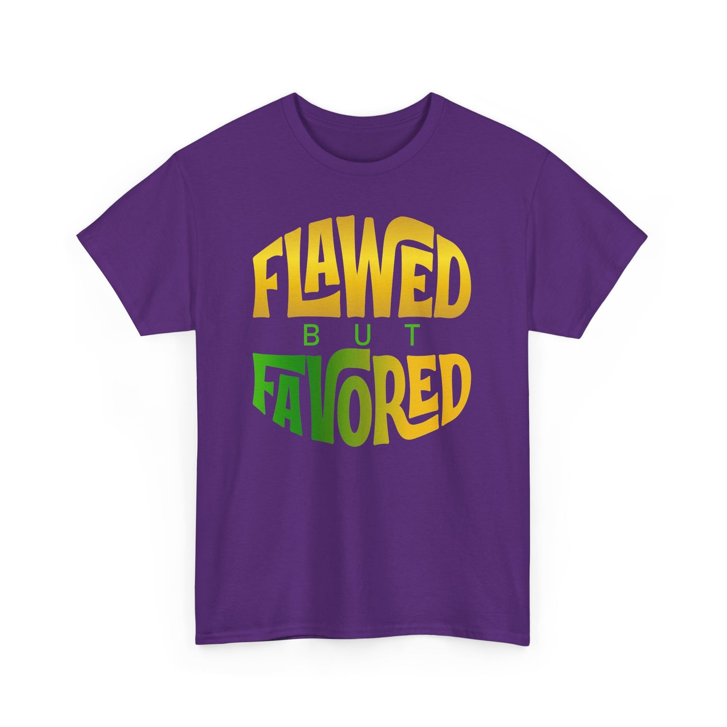 flawed but favored tee – inspirational faith unisex cotton shirt