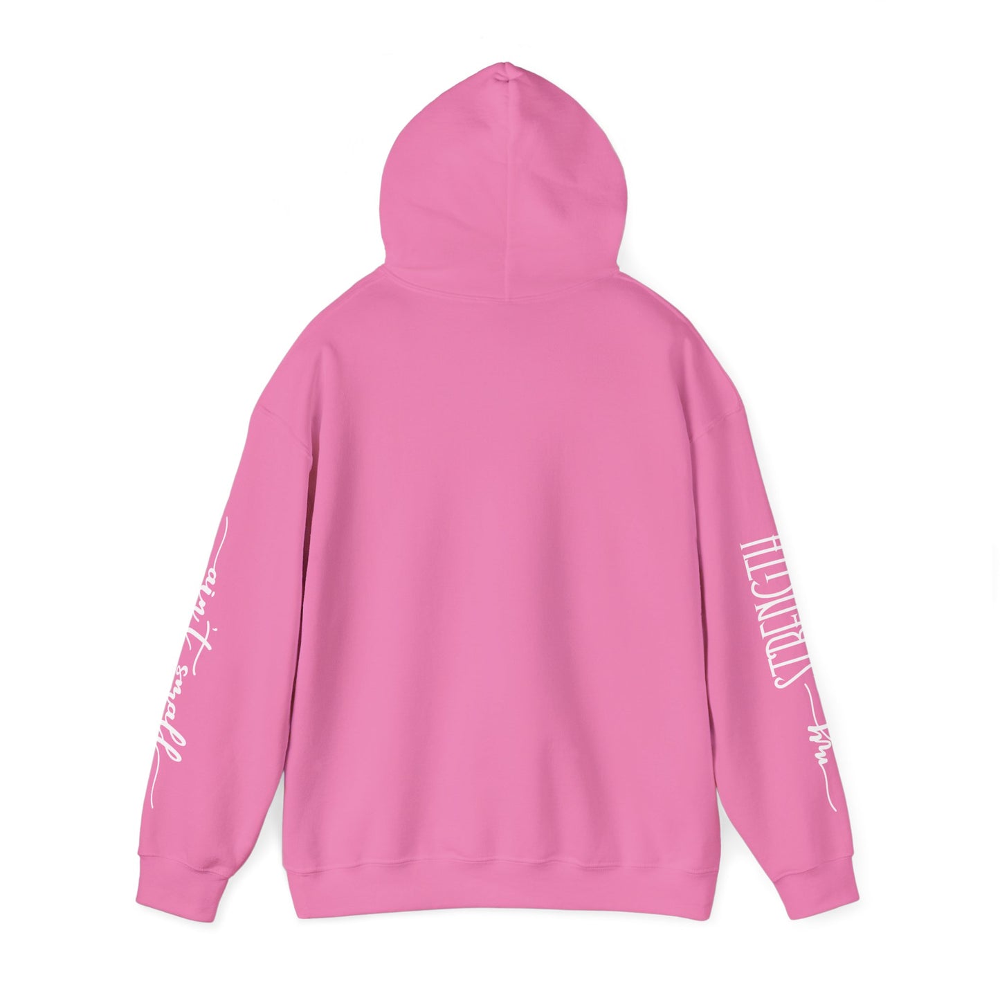my strength ain’t small sleeve white empowering women’s hoodie - for classy & resilient women