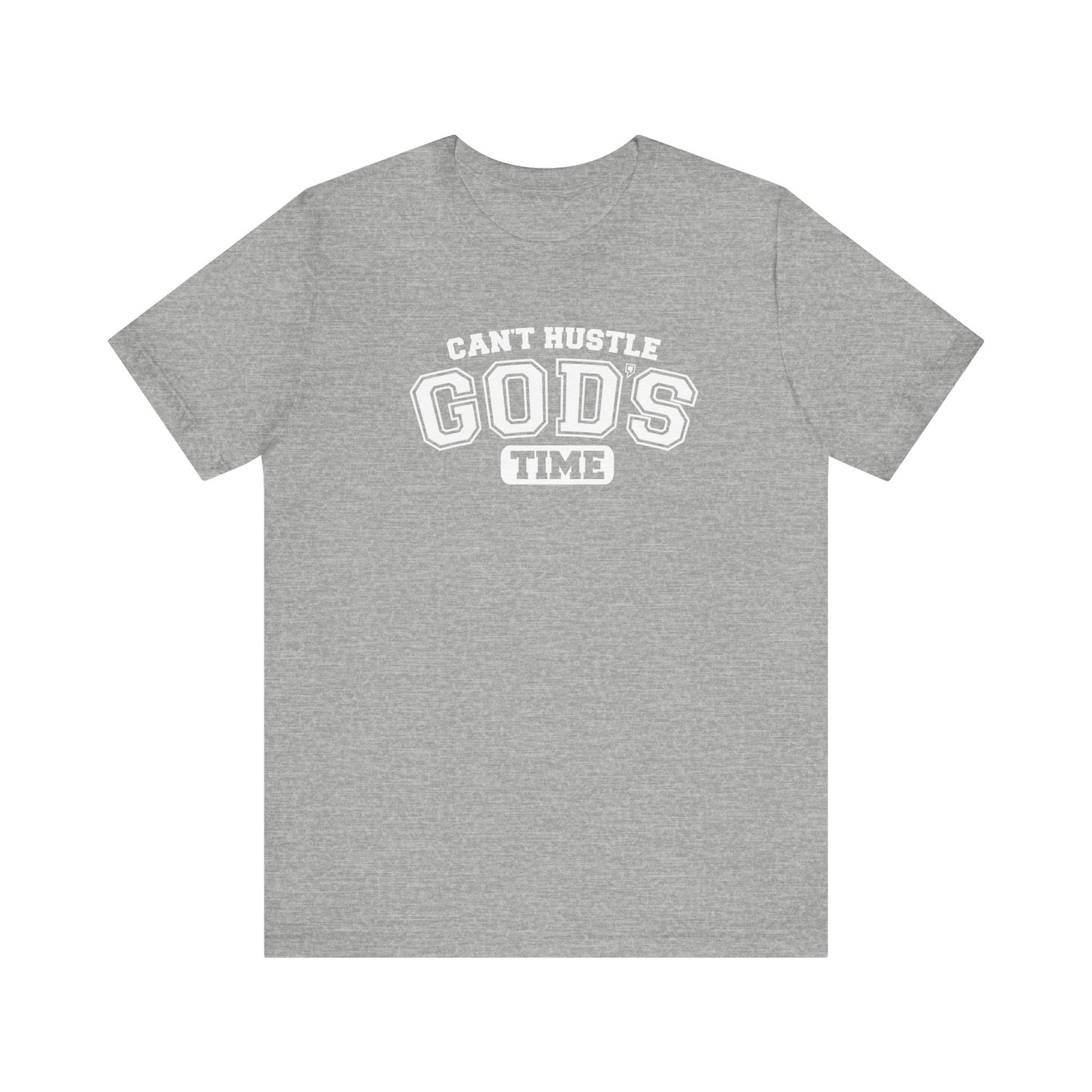 christian humor unisex tee 'can't hustle god's time'