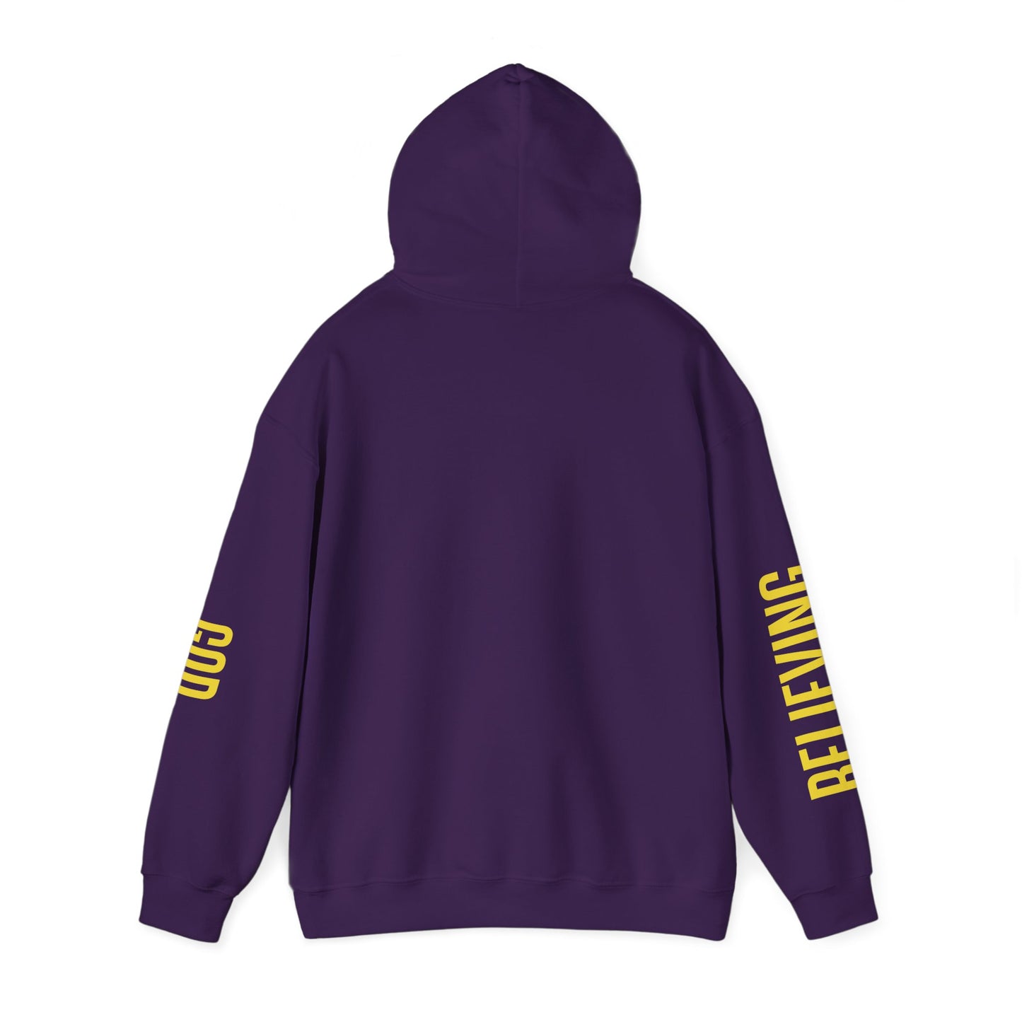 believing god sleeve yellow unisex heavy blend™ hooded sweatshirt