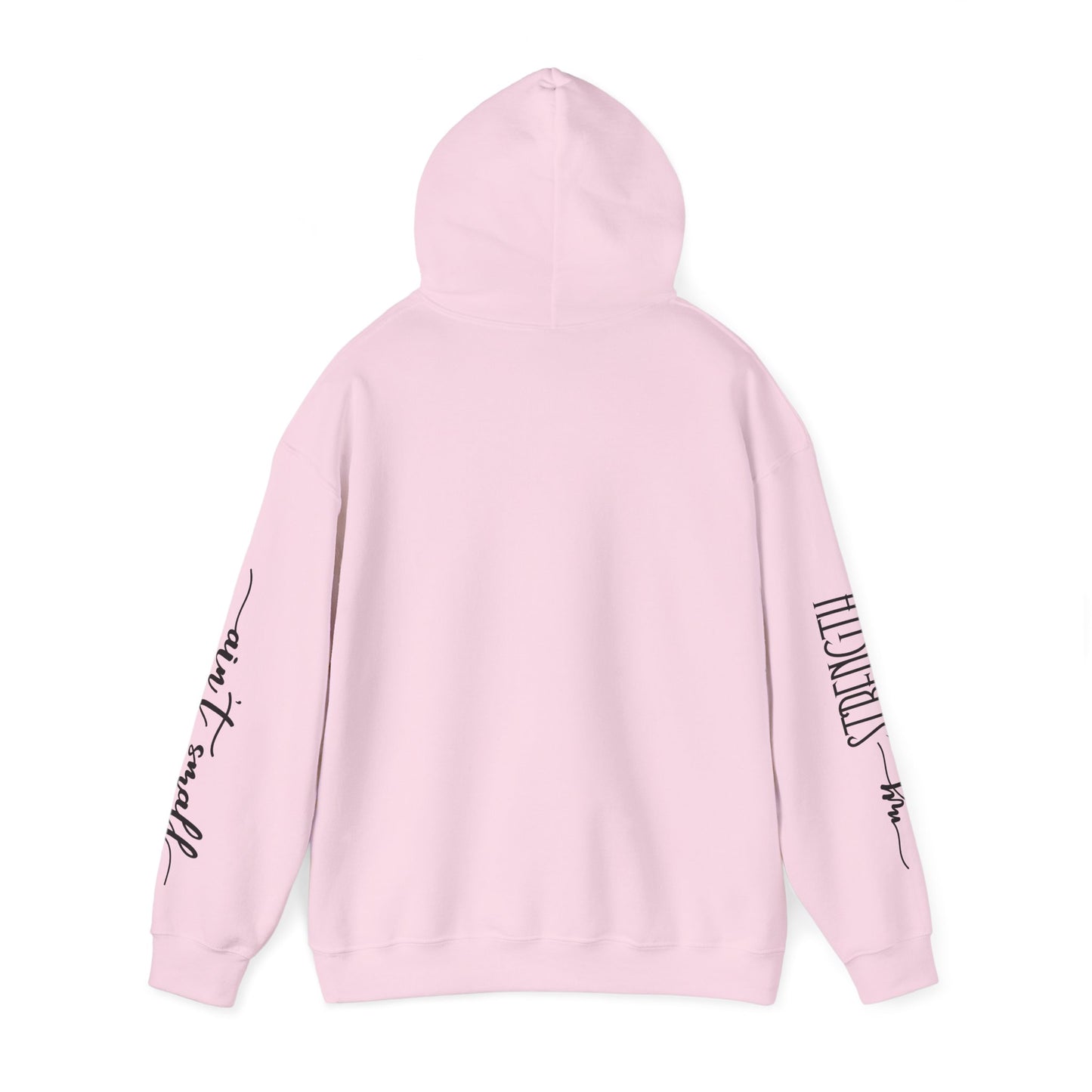 my strength ain’t small sleeve pink empowering women’s hoodie - for classy & resilient women