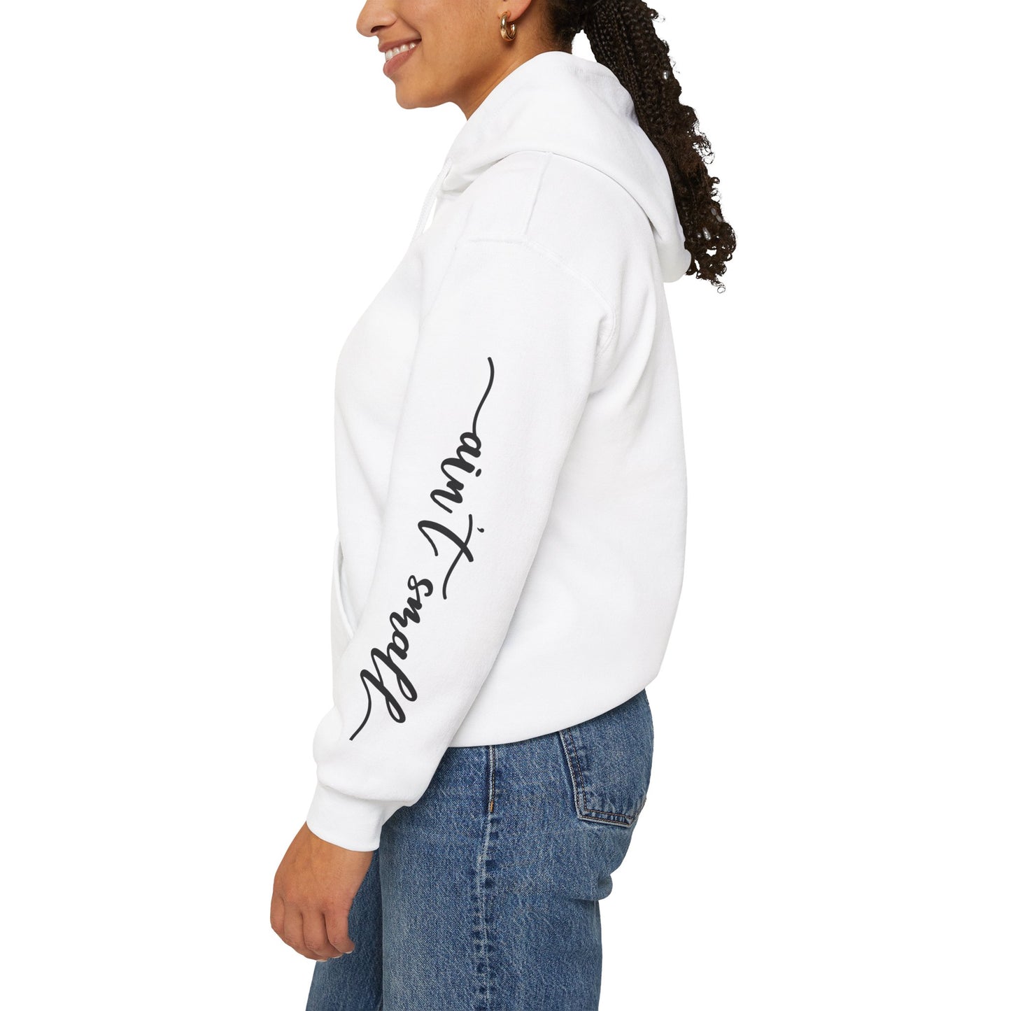 my strength ain’t small sleeve pink empowering women’s hoodie - for classy & resilient women