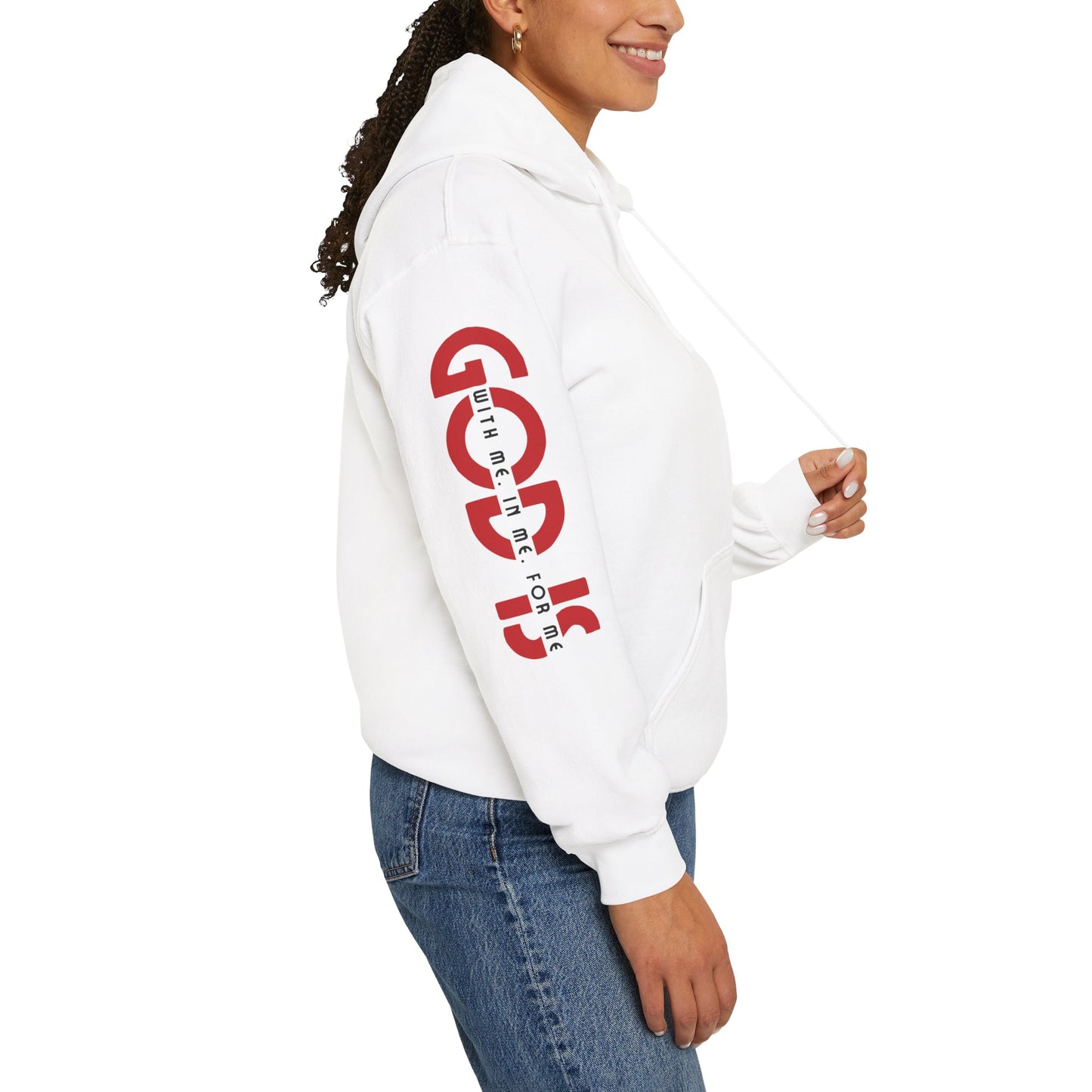 god is in me sleeve unisex heavy blend™ hooded sweatshirt