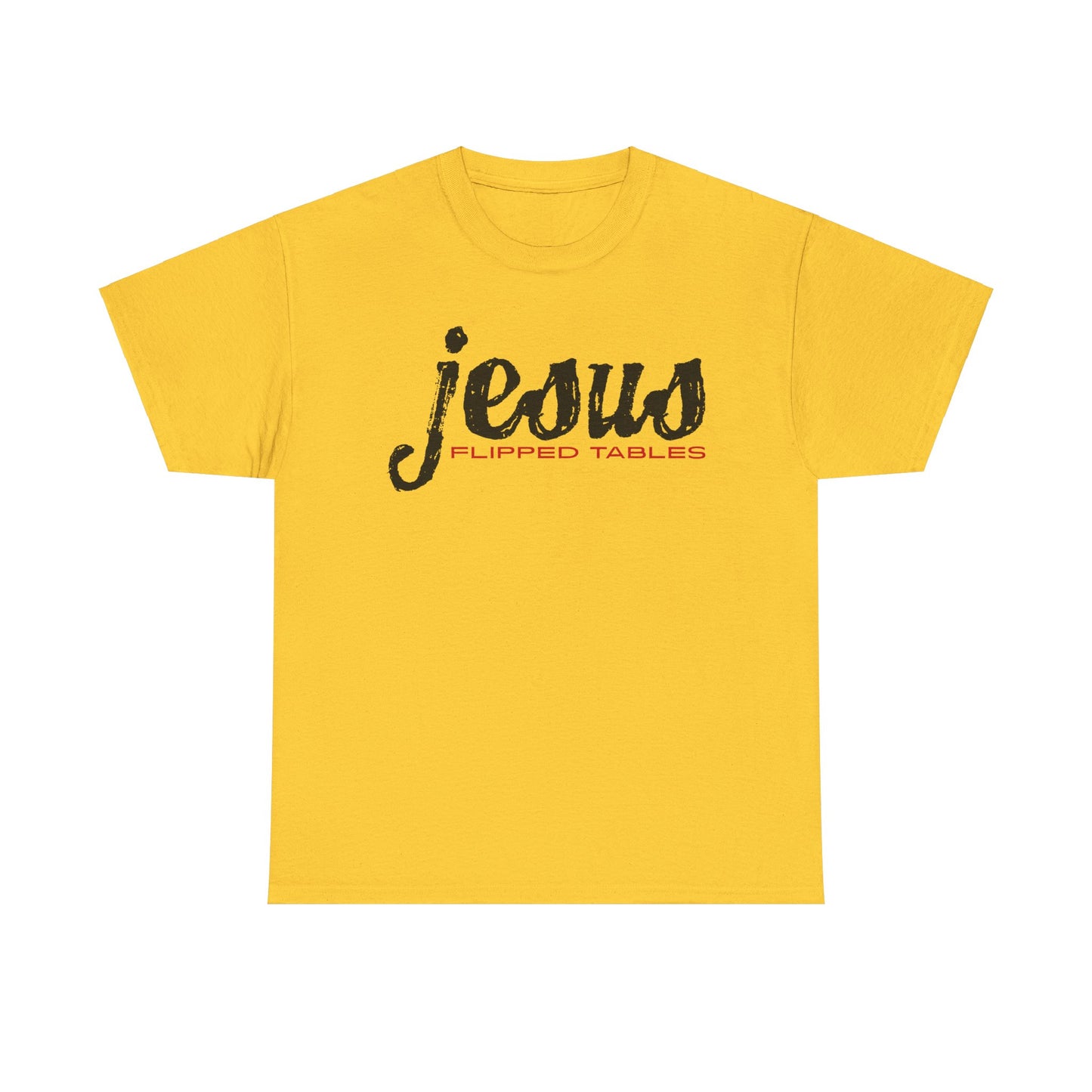 jesus flipped tables tee – bold humorous christian unisex cotton shirt