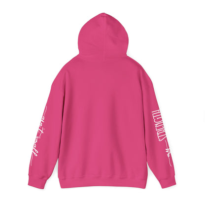 My Strength Ain’t Small Sleeve White Empowering Women’s Hoodie - For Classy & Resilient Women