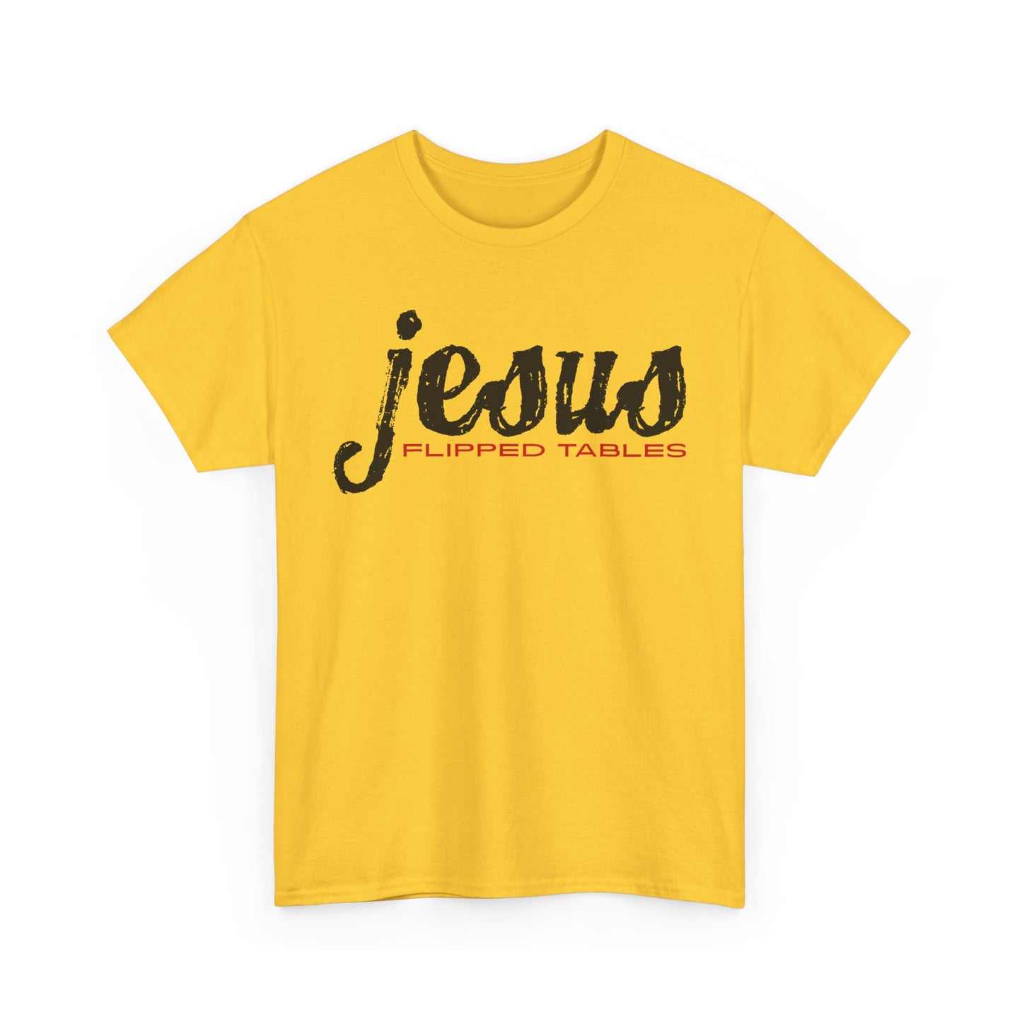 jesus flipped tables tee – bold humorous christian unisex cotton shirt