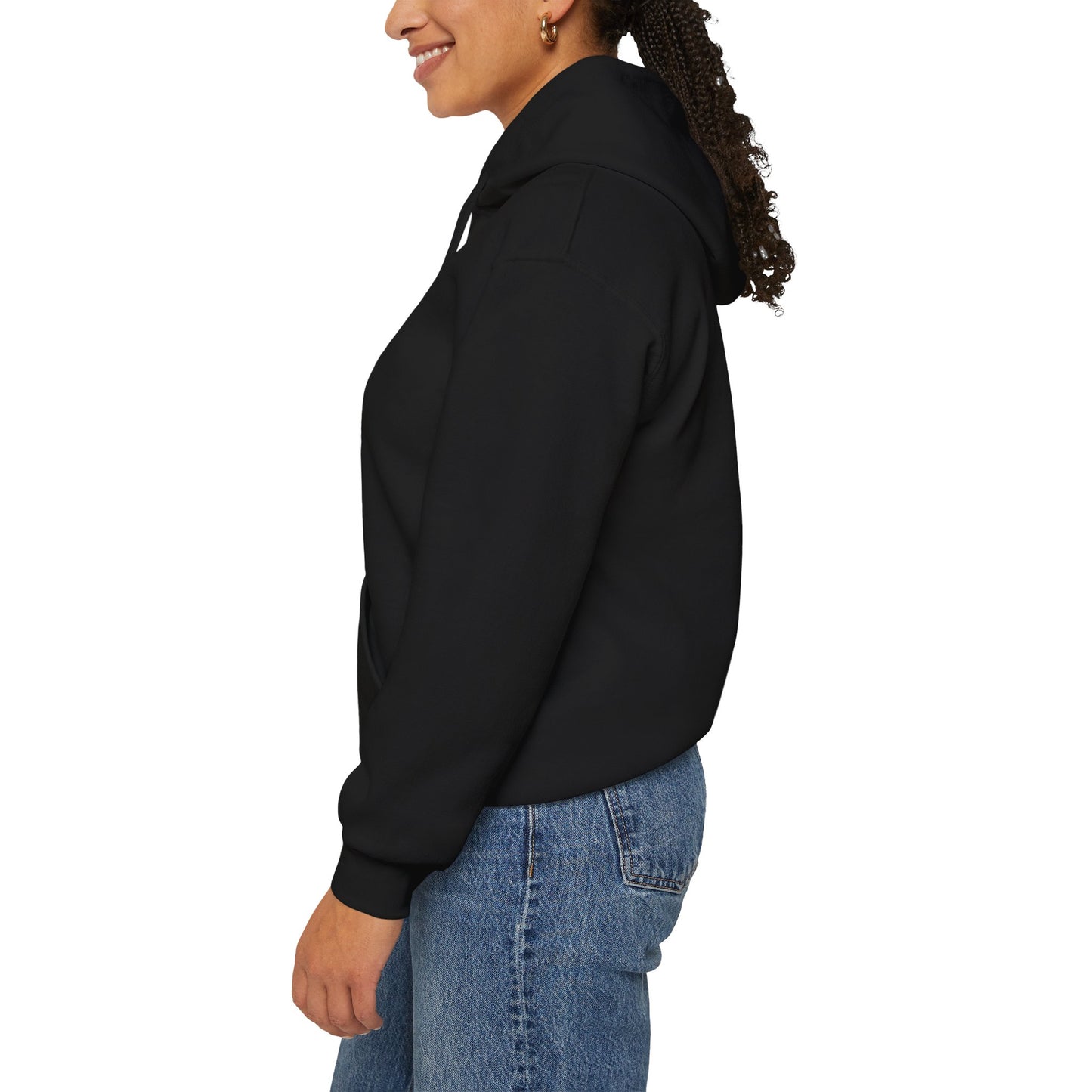 my strength ain’t small sleeve black empowering women’s hoodie - for classy & resilient women