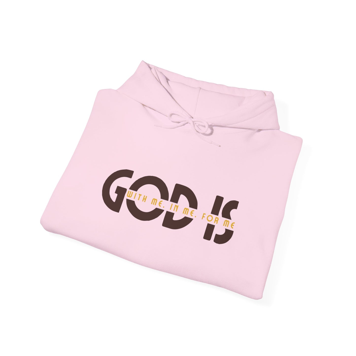 god is with me brown and yellow unisex heavy blend™ hooded sweatshirt