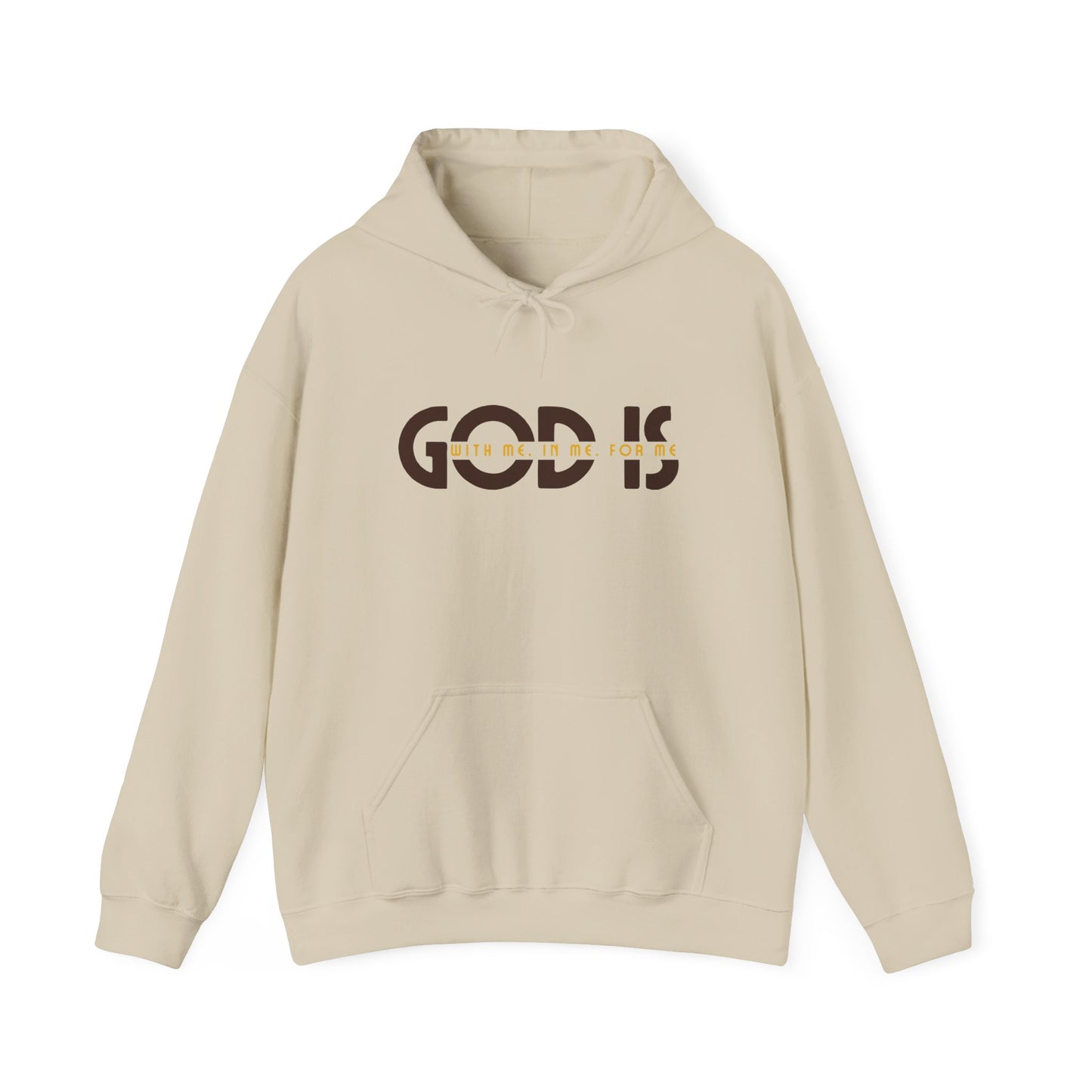 god is with me brown and yellow unisex heavy blend™ hooded sweatshirt