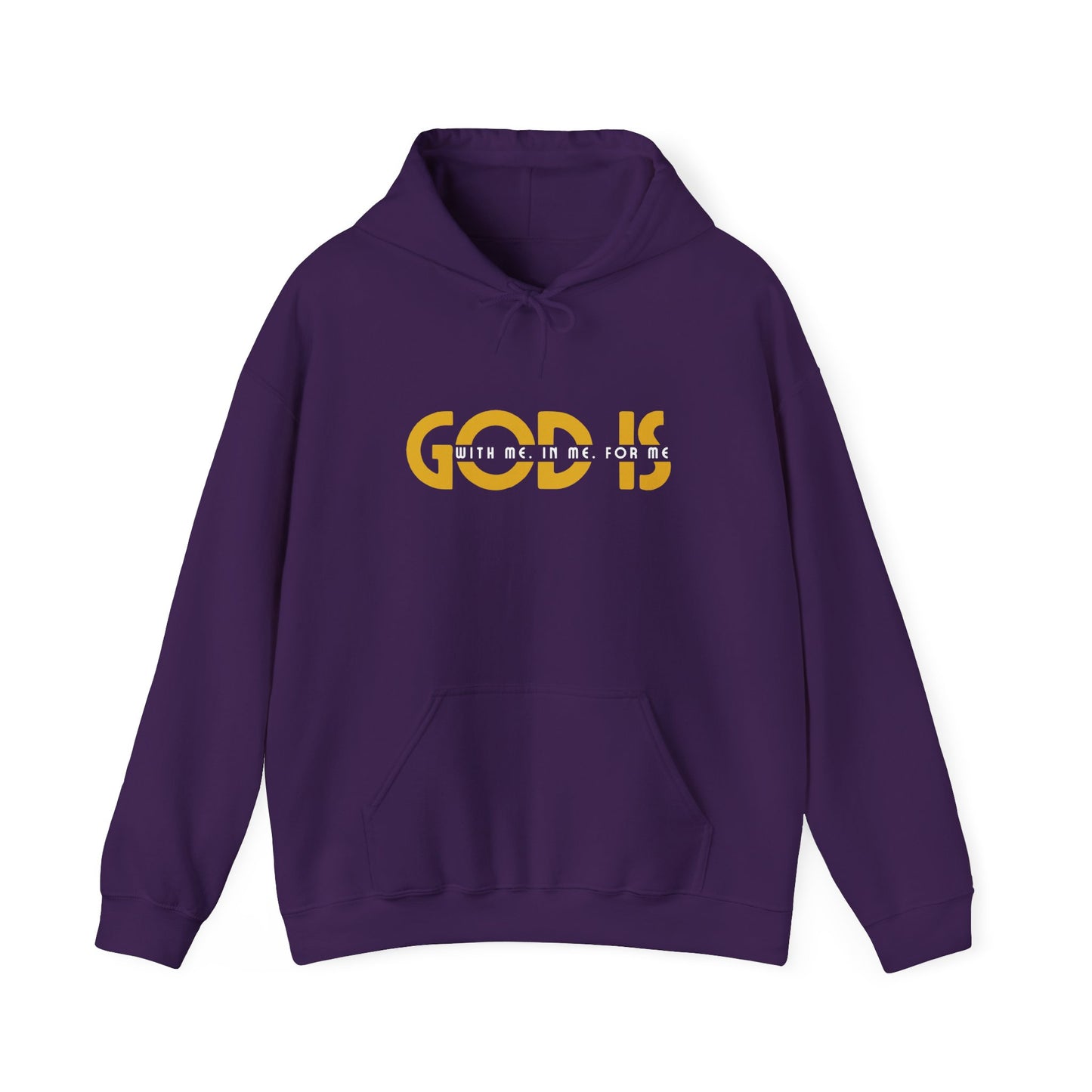 god is in me blue unisex heavy blend™ hooded sweatshirt