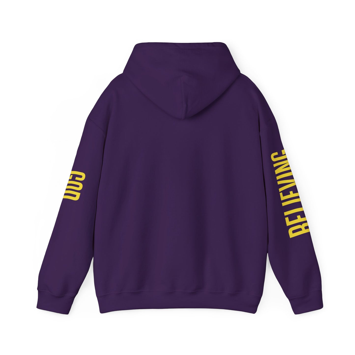 believing god sleeve yellow unisex heavy blend™ hooded sweatshirt