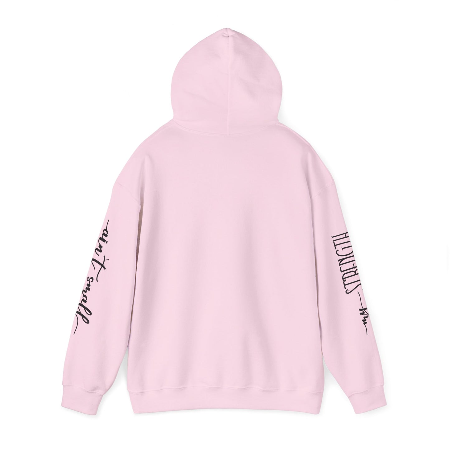 my strength ain’t small sleeve pink empowering women’s hoodie - for classy & resilient women