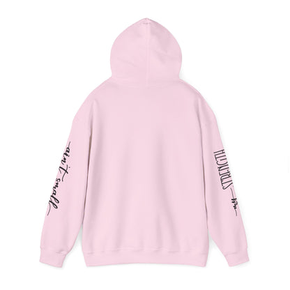 My Strength Ain’t Small Sleeve Pink Empowering Women’s Hoodie - For Classy & Resilient Women