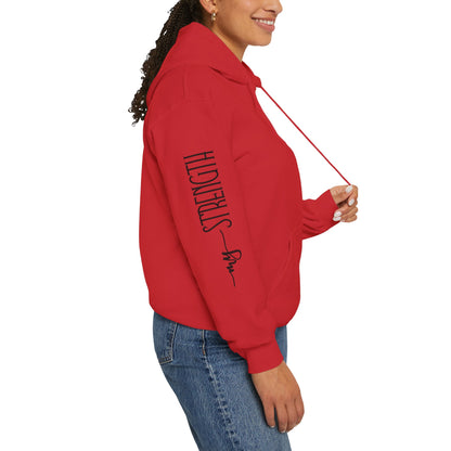 My Strength Ain’t Small Sleeve Pink Empowering Women’s Hoodie - For Classy & Resilient Women