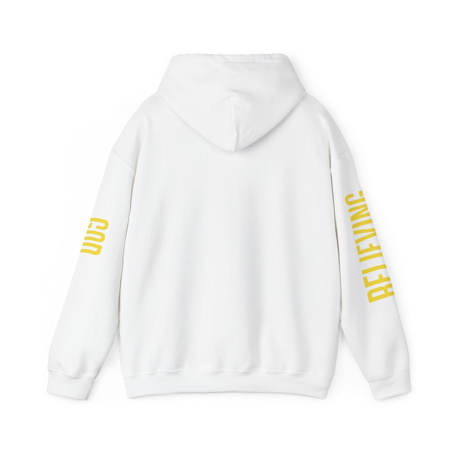 believing god sleeve yellow unisex heavy blend™ hooded sweatshirt