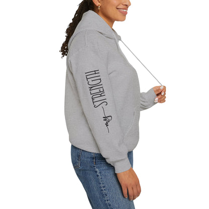 My Strength Ain’t Small Sleeve Pink Empowering Women’s Hoodie - For Classy & Resilient Women