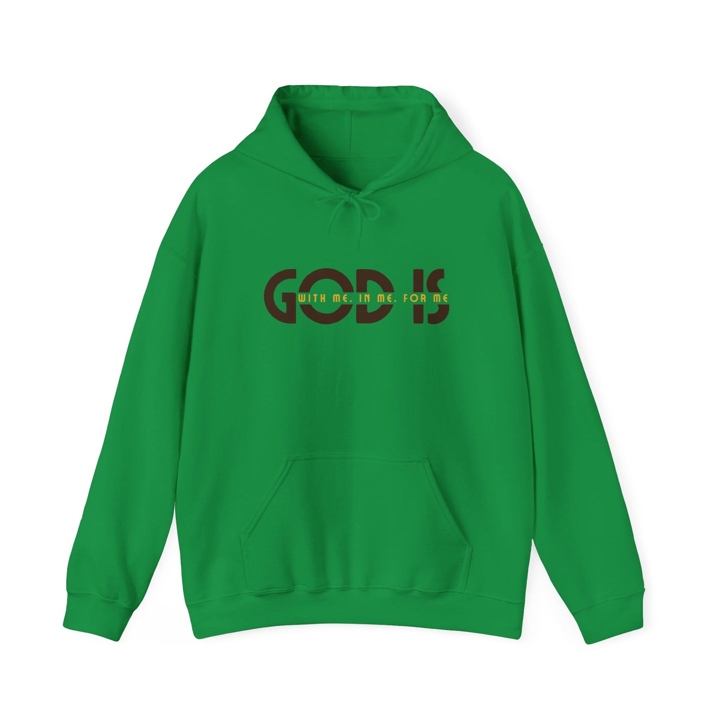 god is with me brown and yellow unisex heavy blend™ hooded sweatshirt