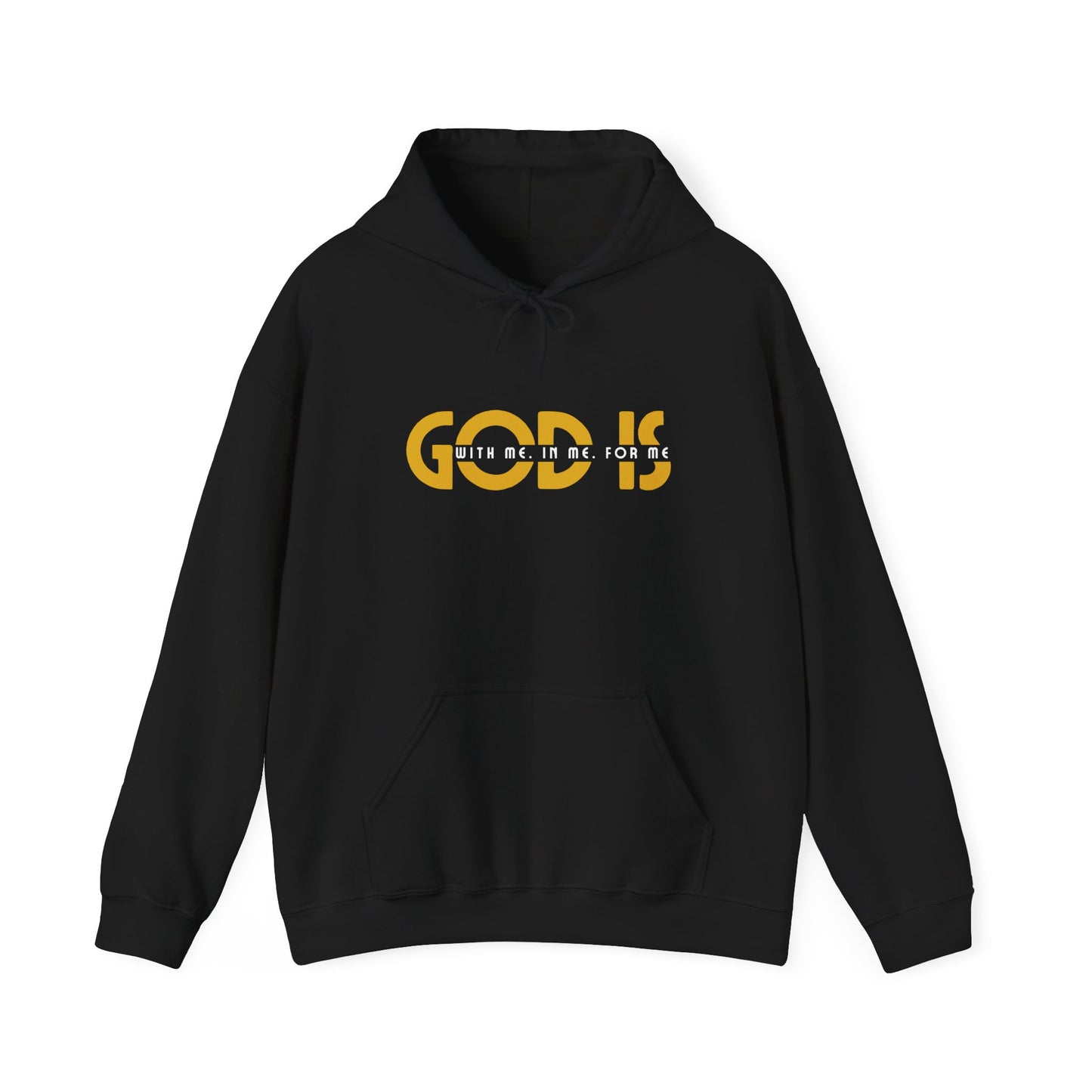 god is in me blue unisex heavy blend™ hooded sweatshirt