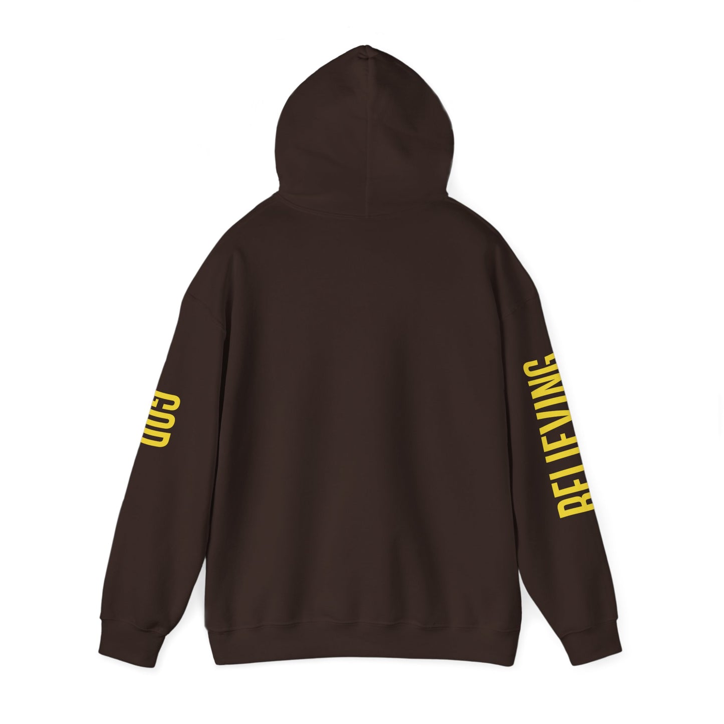 believing god sleeve yellow unisex heavy blend™ hooded sweatshirt