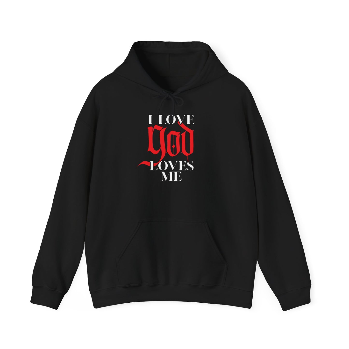 god loves me unisex heavy blend™ hooded sweatshirt