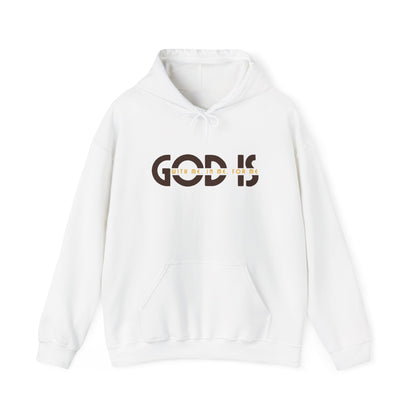 God Is With Me Brown and Yellow Unisex Heavy Blend™ Hooded Sweatshirt